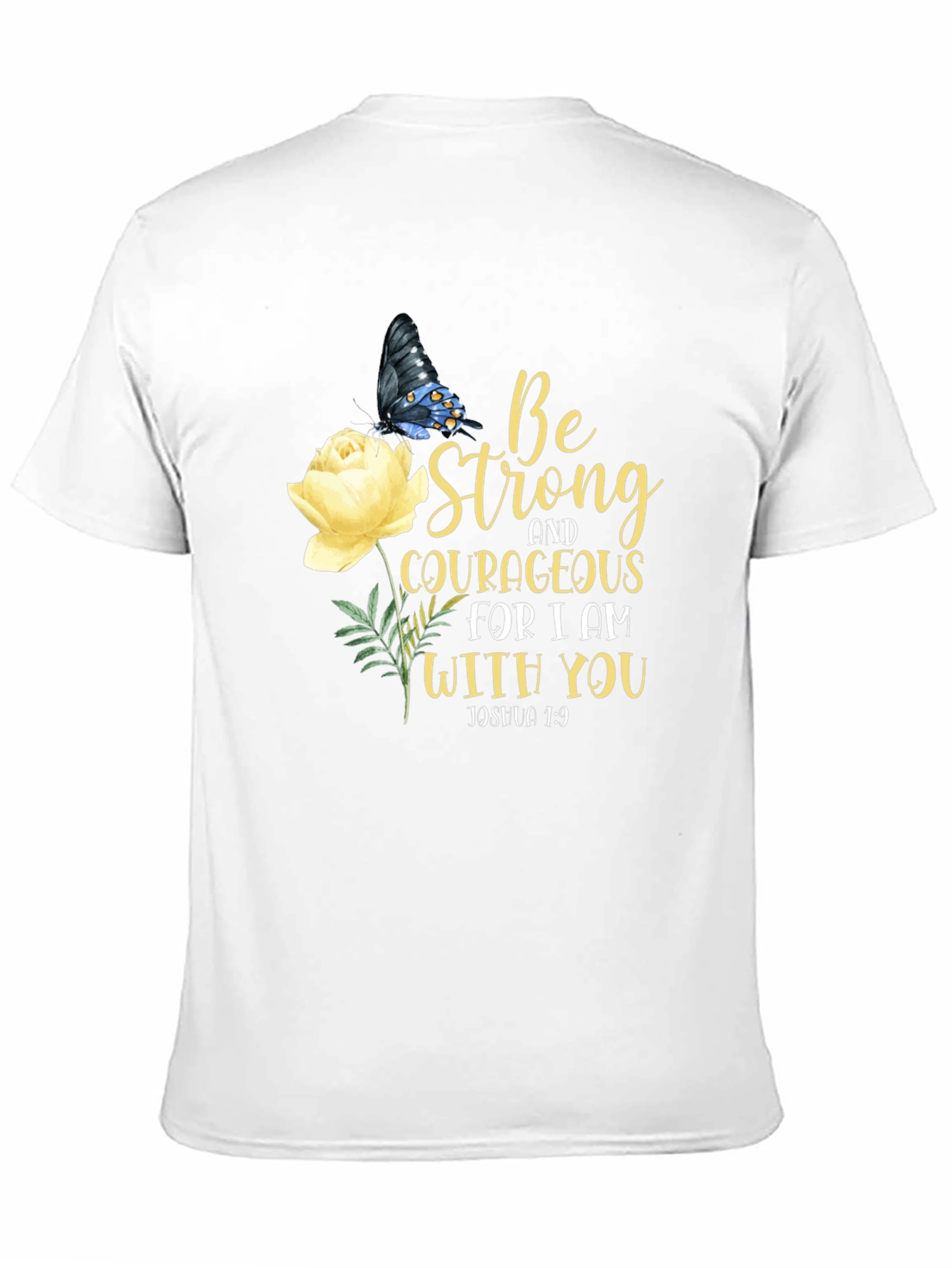 Be Strong Christian T-Shirt Inspirational Floral Tee