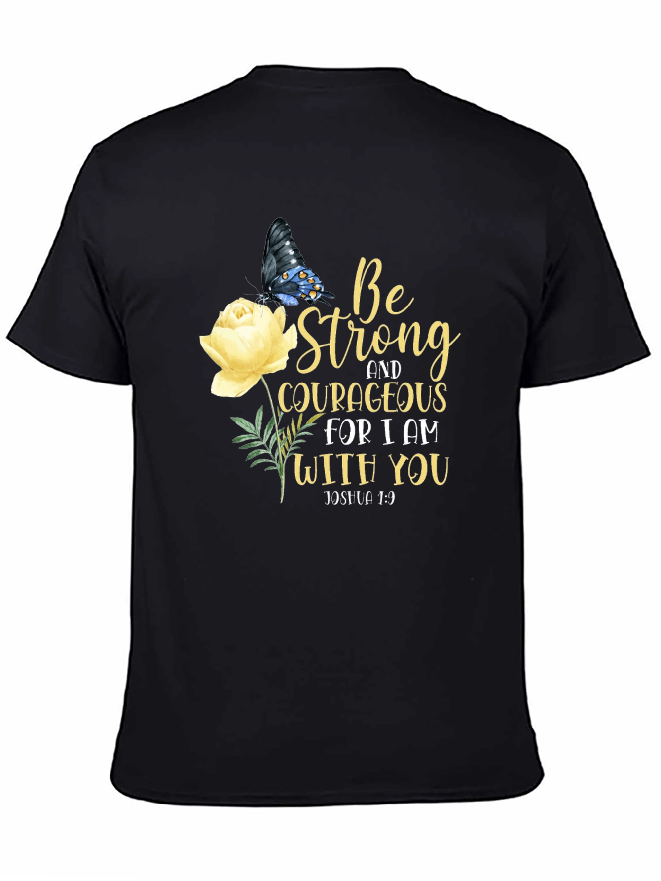 Be Strong Christian T-Shirt Inspirational Floral Tee