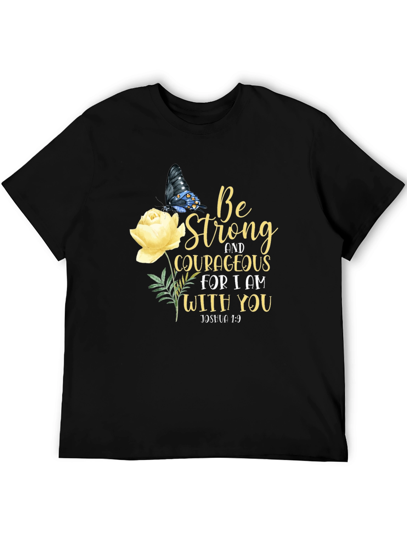 Be Strong Christian T-Shirt Inspirational Floral Tee