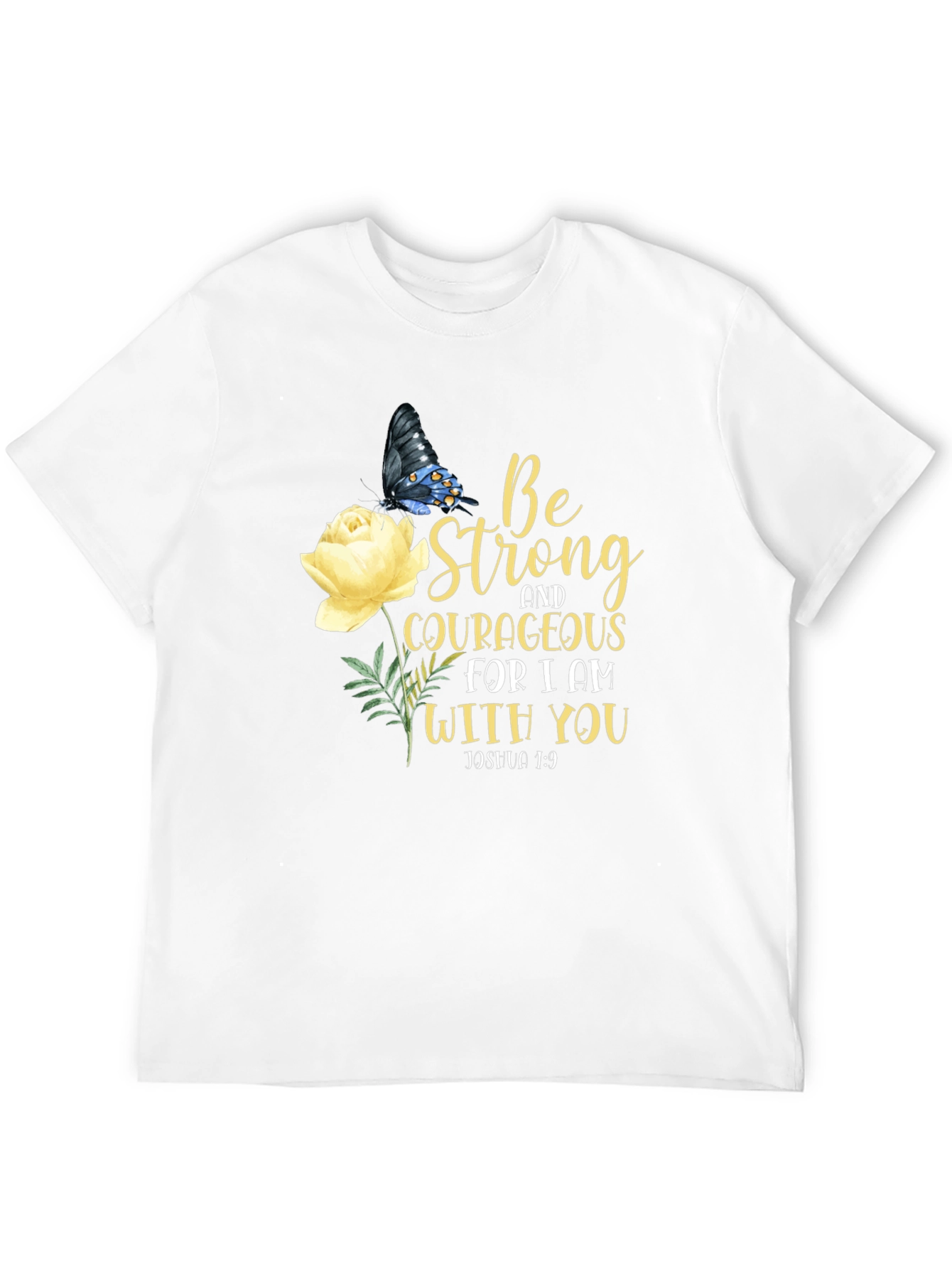 Be Strong Christian T-Shirt Inspirational Floral Tee