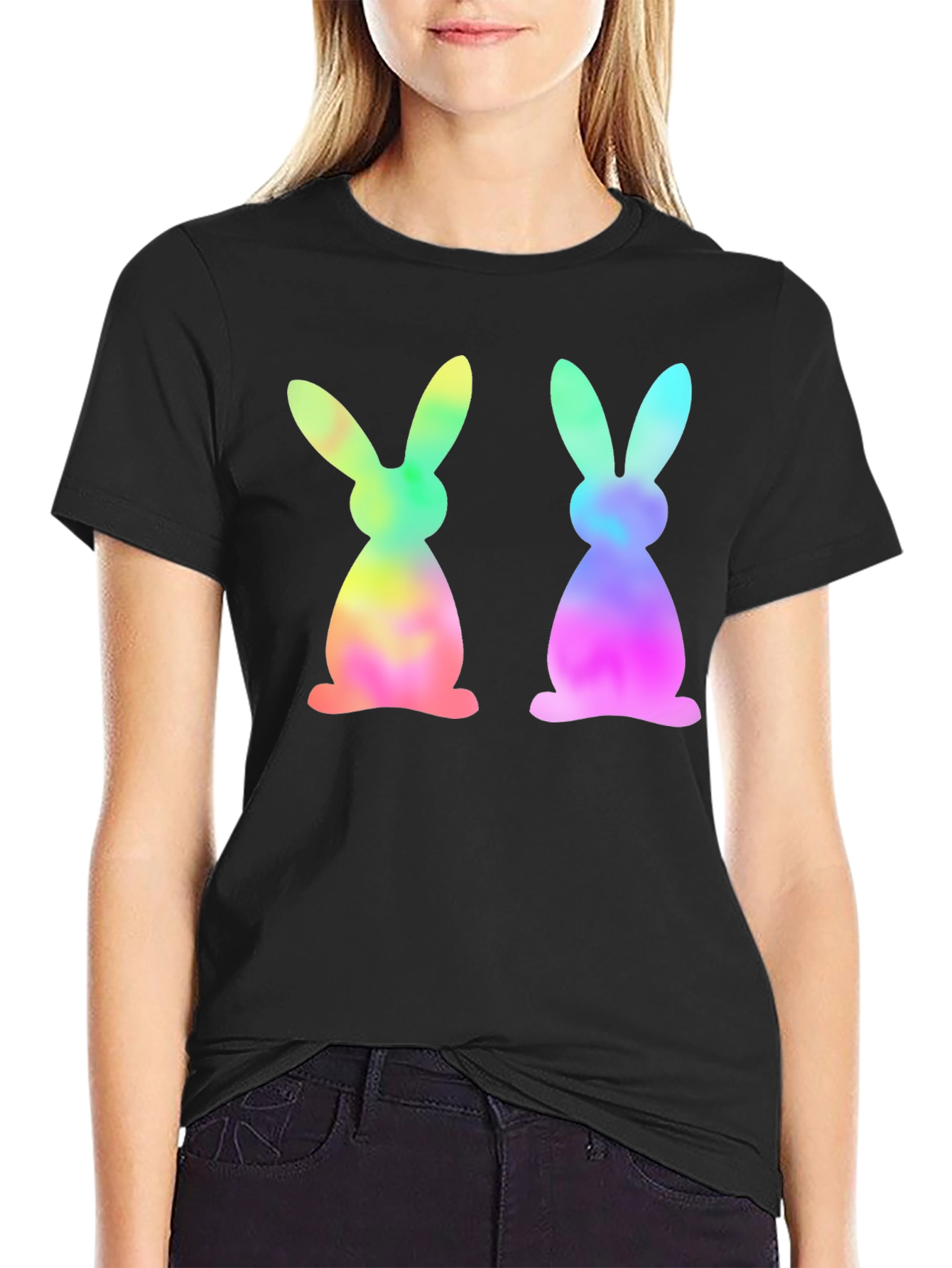 Tie Dye Easter Bunny Graphic Tee