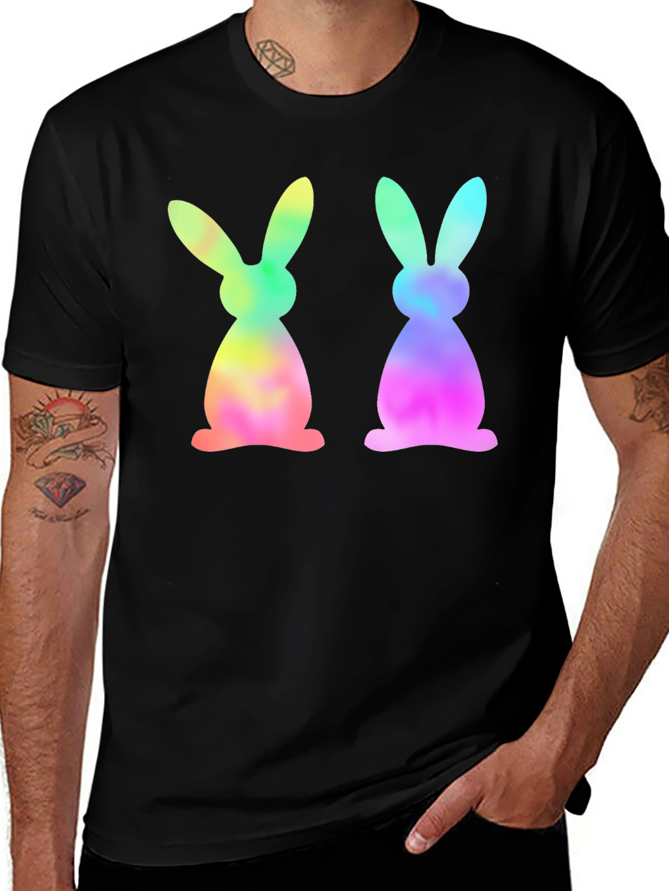 Tie Dye Easter Bunny Graphic Tee