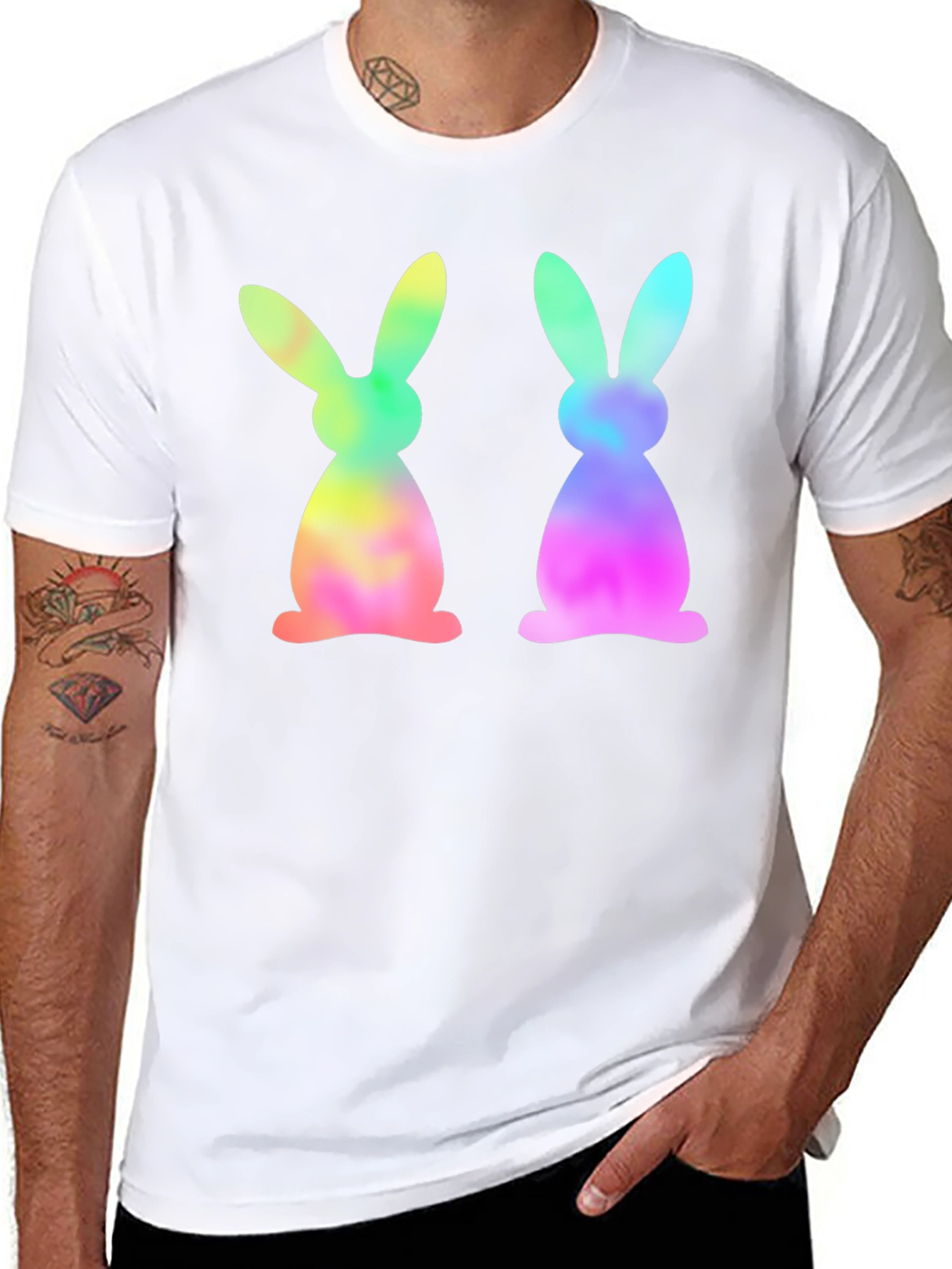 Tie Dye Easter Bunny Graphic Tee