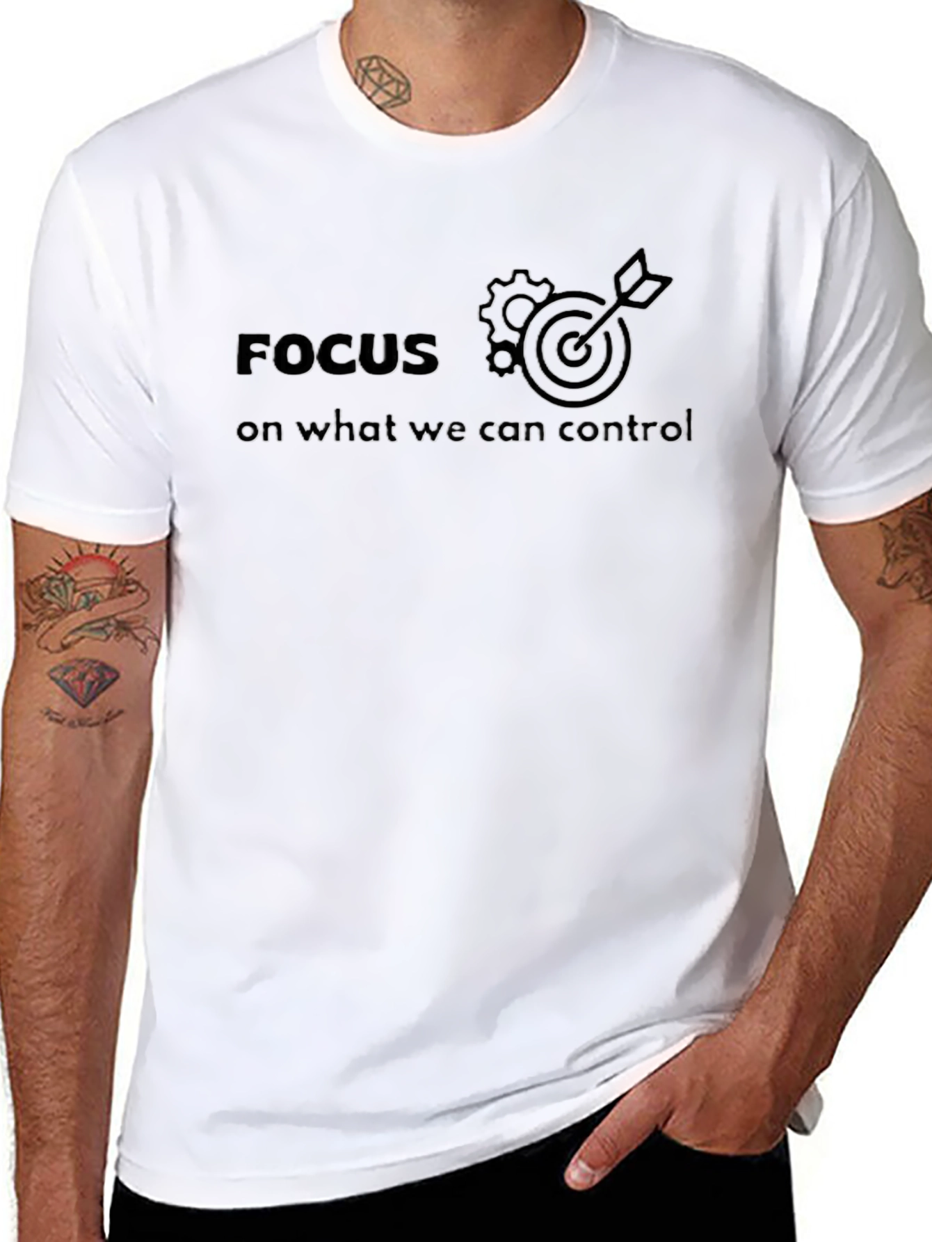 Focus Tee - Goal Driven Black Cotton T-Shirt