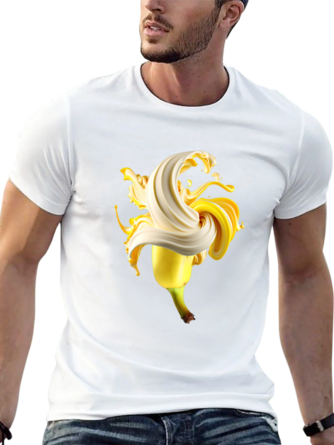 Banana Swirl Graphic Tee - Black