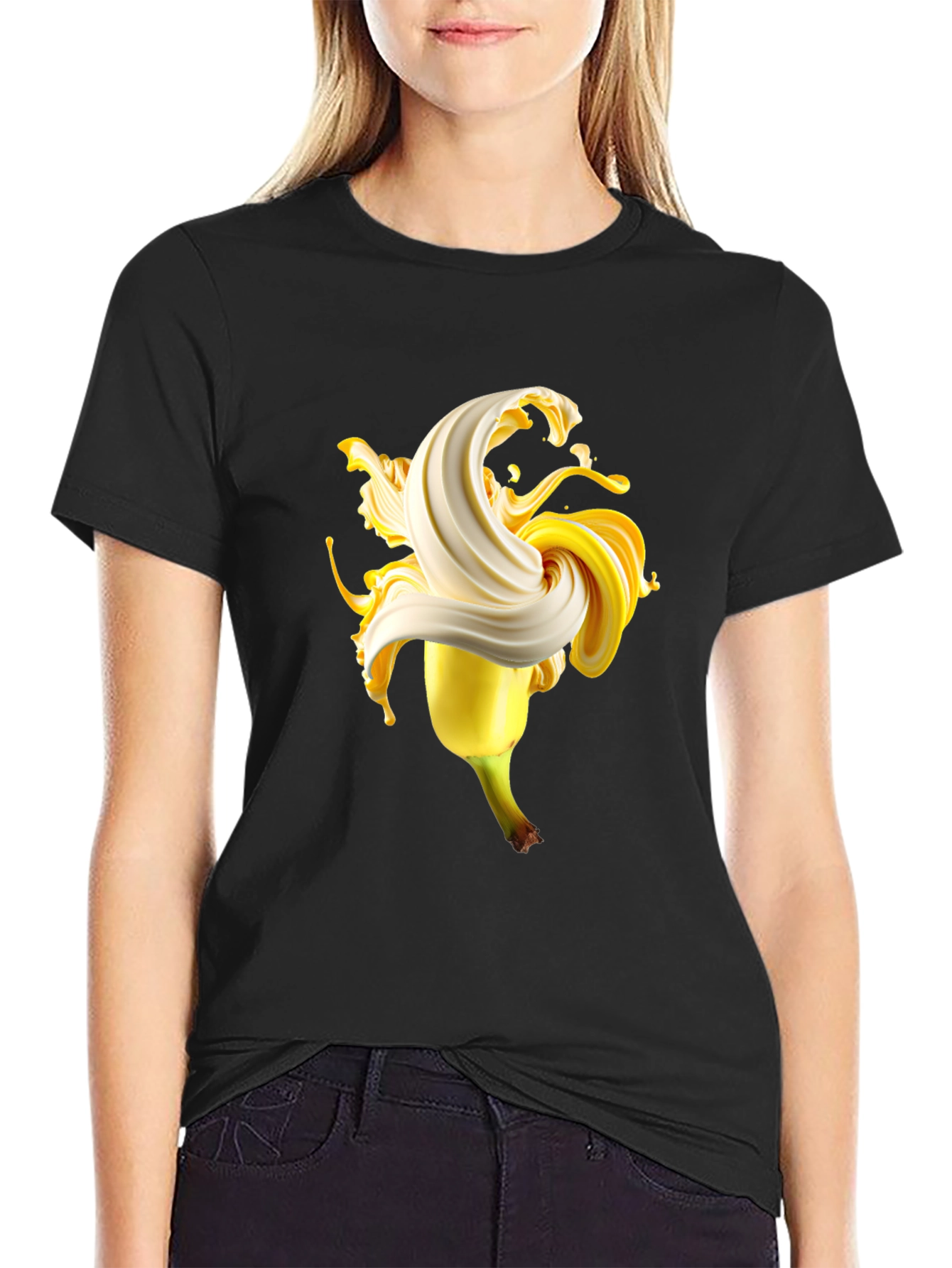 Banana Swirl Graphic Tee - Black