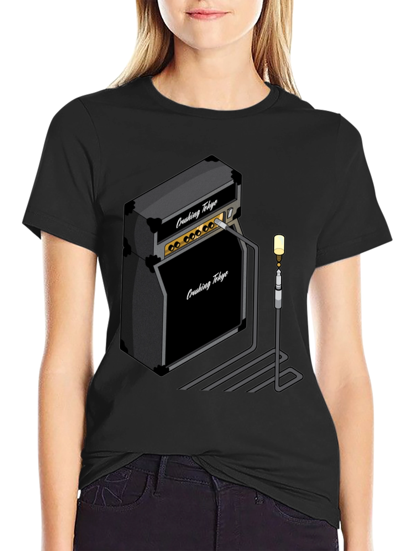 Crushing Tokyo Amp T-Shirt - Black Graphic Tee