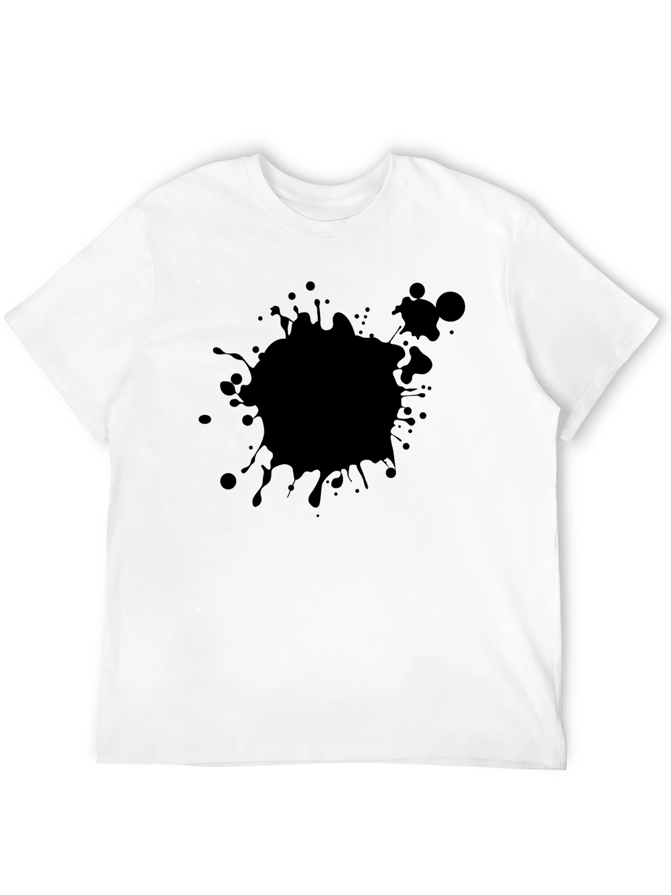 Black Splatter Graphic Tee - Casual Cotton T-Shirt
