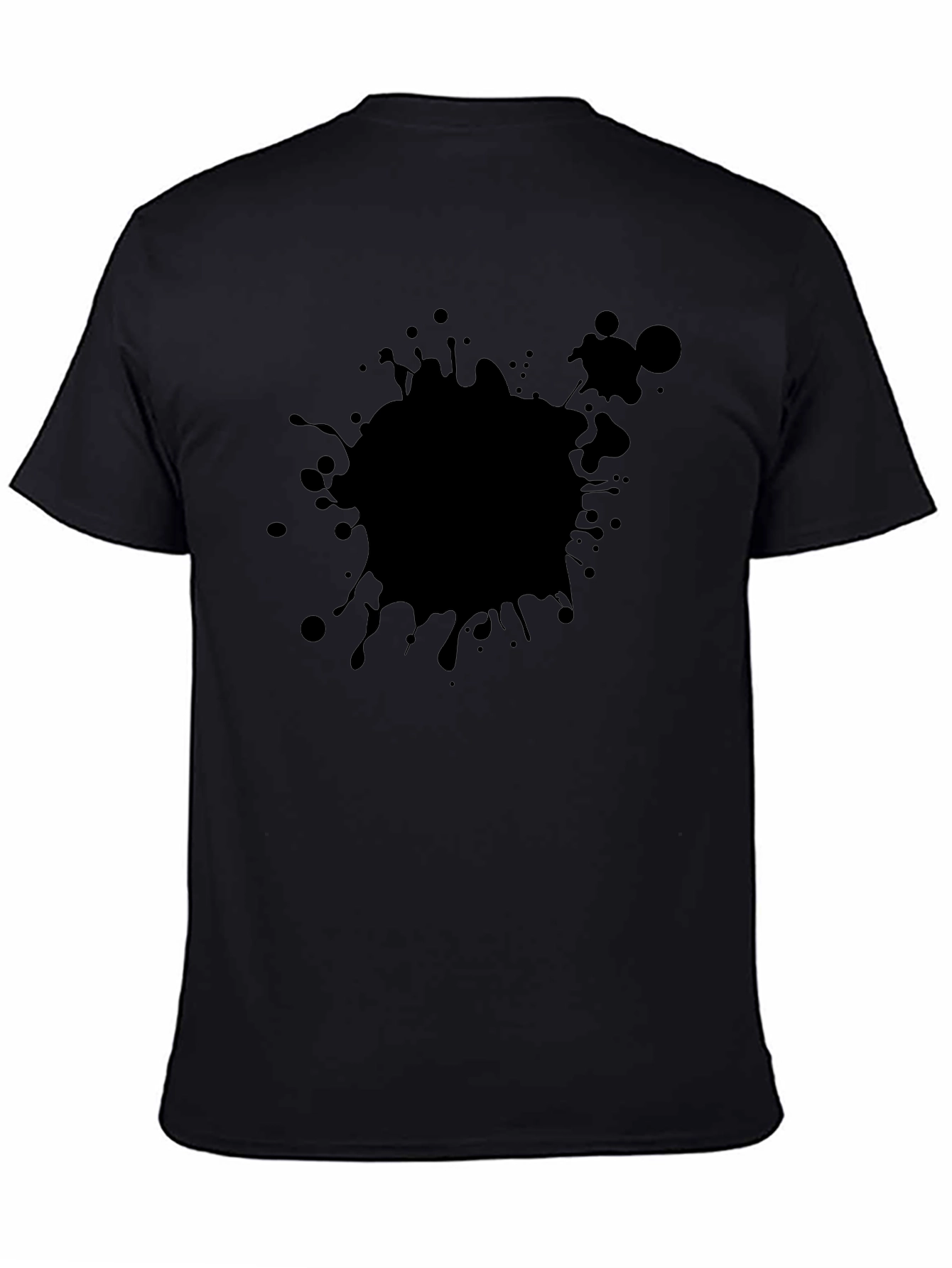 Black Splatter Graphic Tee - Casual Cotton T-Shirt