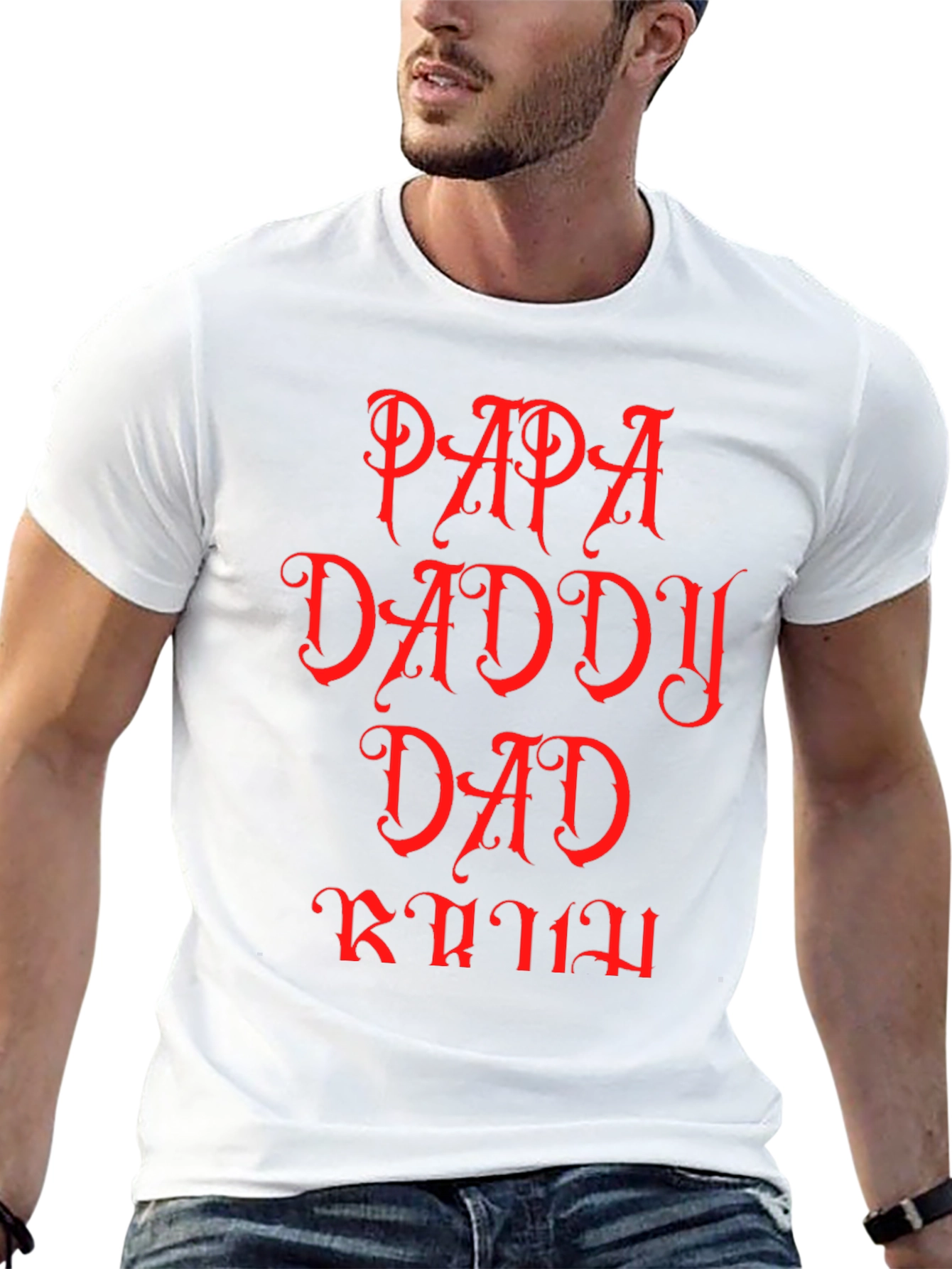 Papa Daddy Dad Graphic Tee - Mens Black T-Shirt