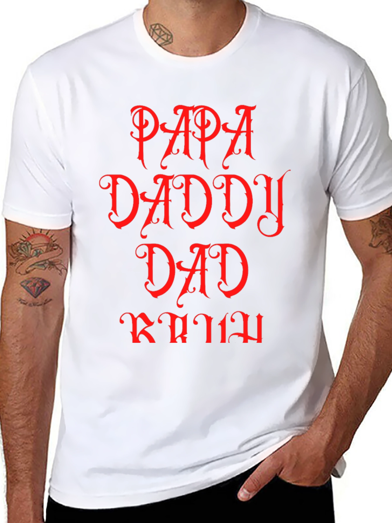 Papa Daddy Dad Graphic Tee - Mens Black T-Shirt