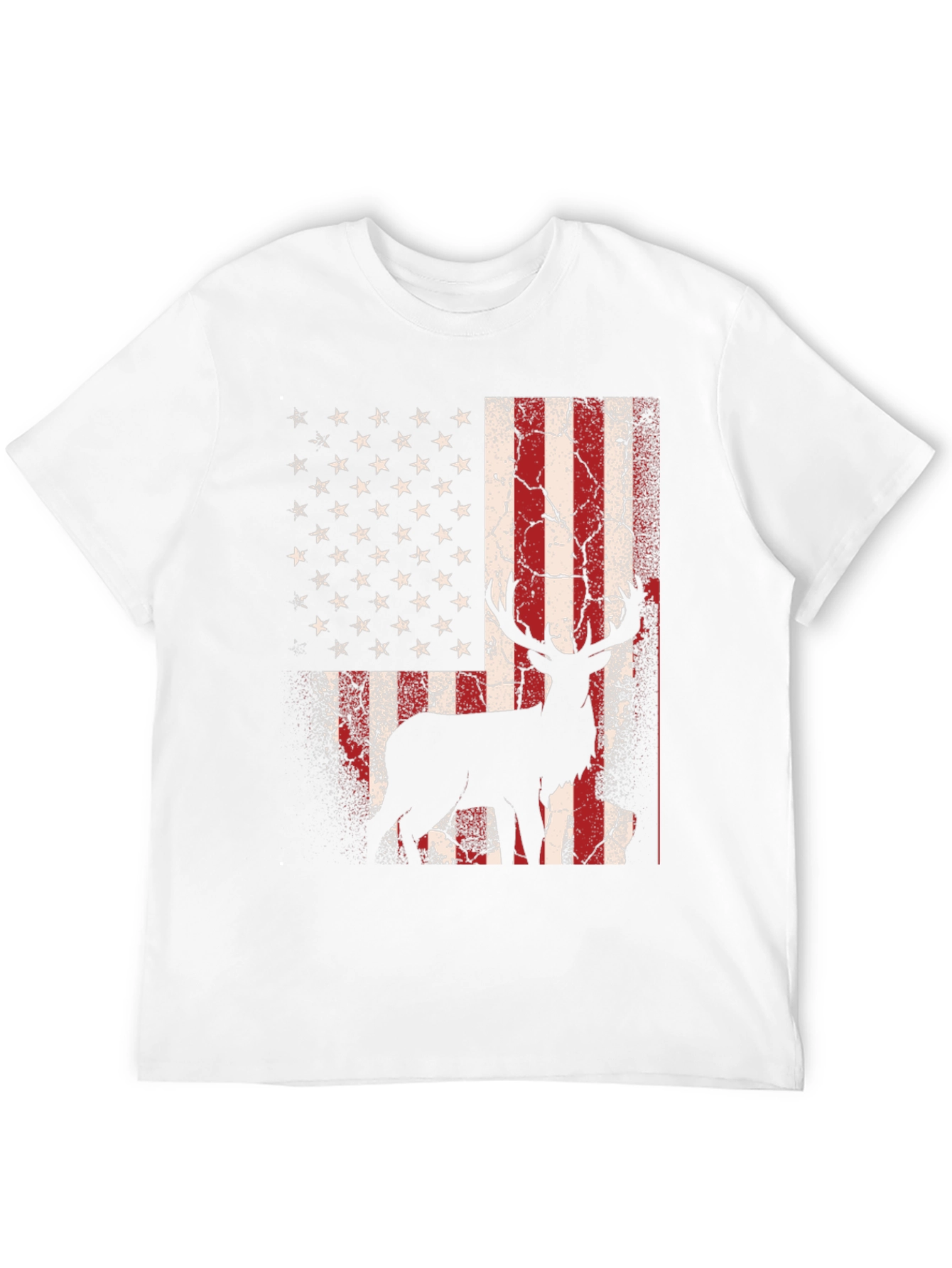 American Flag Deer Graphic T-Shirt