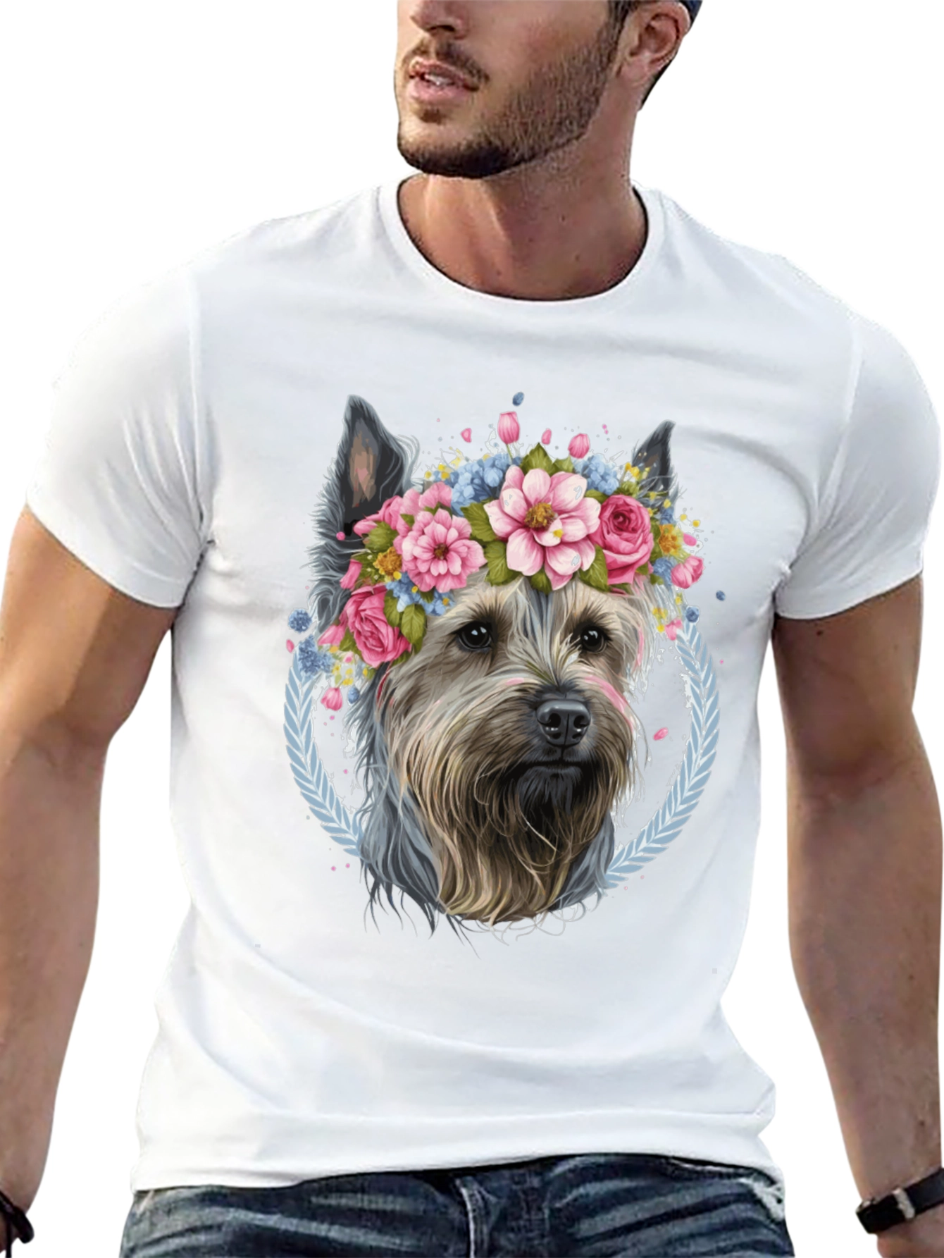 Dog Floral Crown T-Shirt: Stylish & Unique