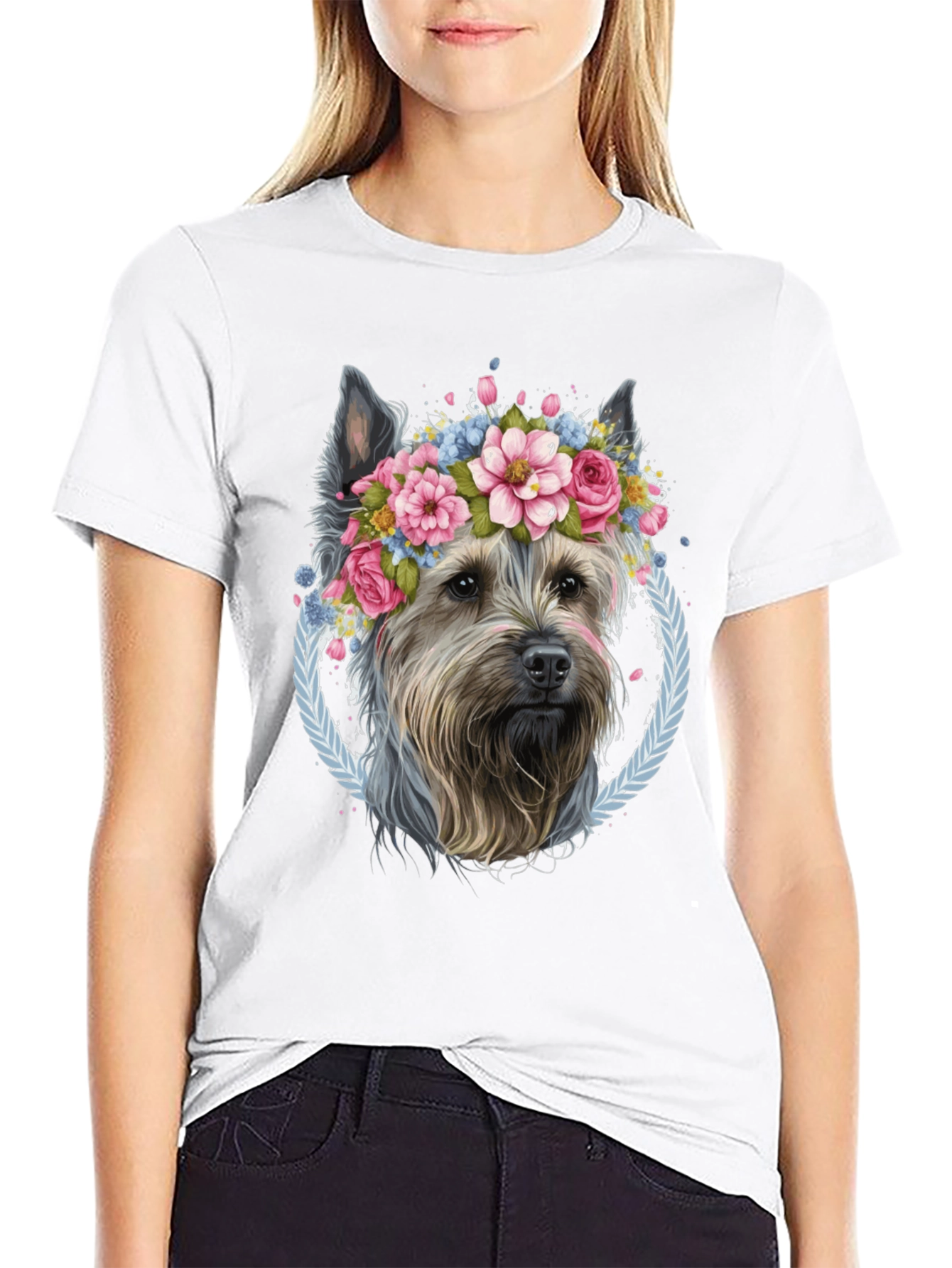 Dog Floral Crown T-Shirt: Stylish & Unique