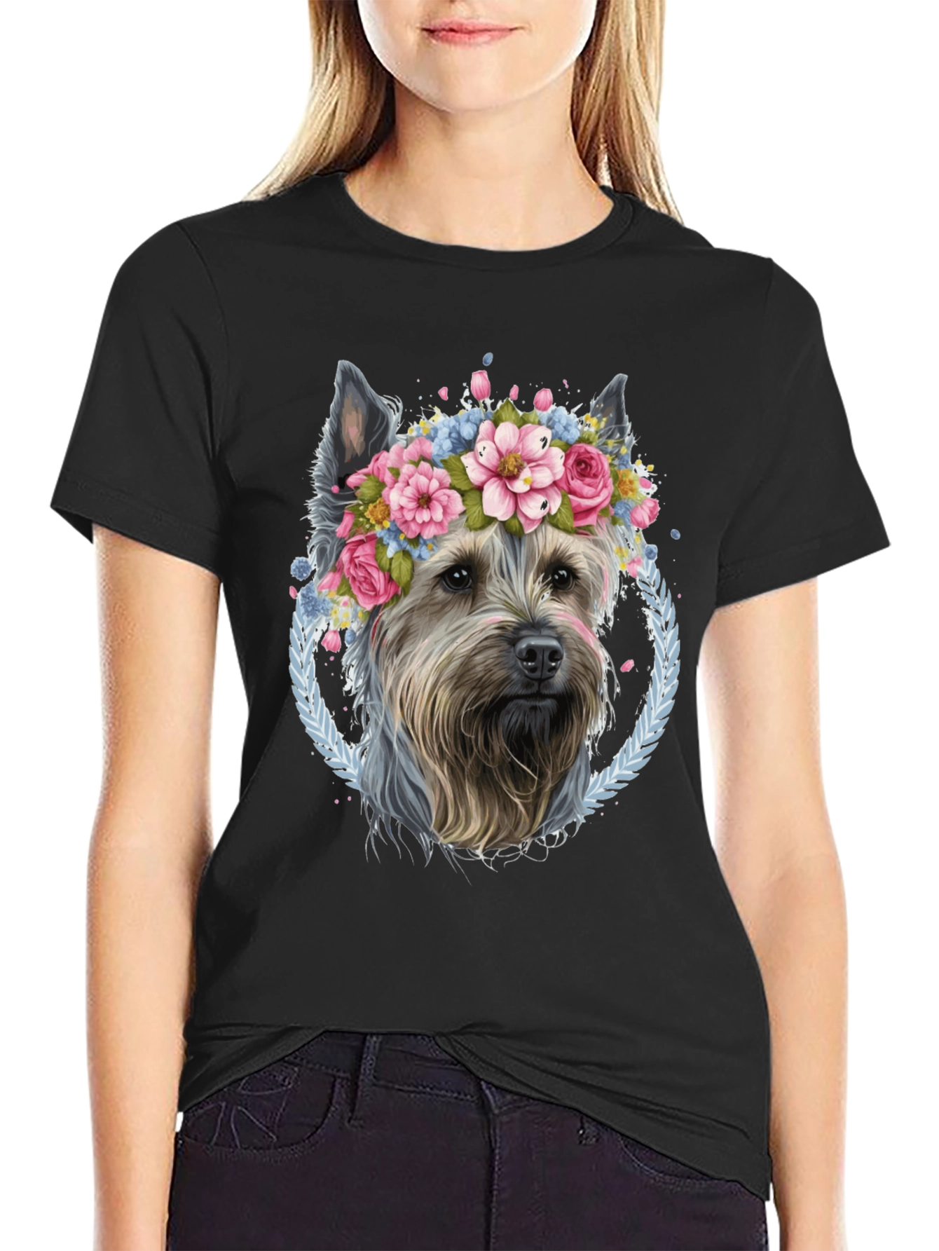 Dog Floral Crown T-Shirt: Stylish & Unique