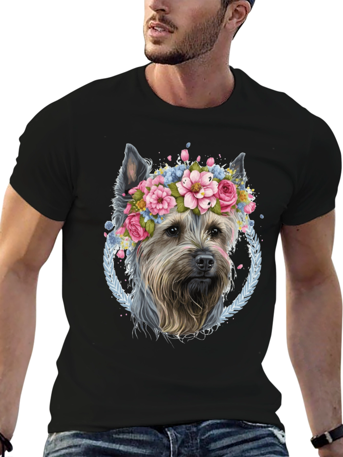Dog Floral Crown T-Shirt: Stylish & Unique