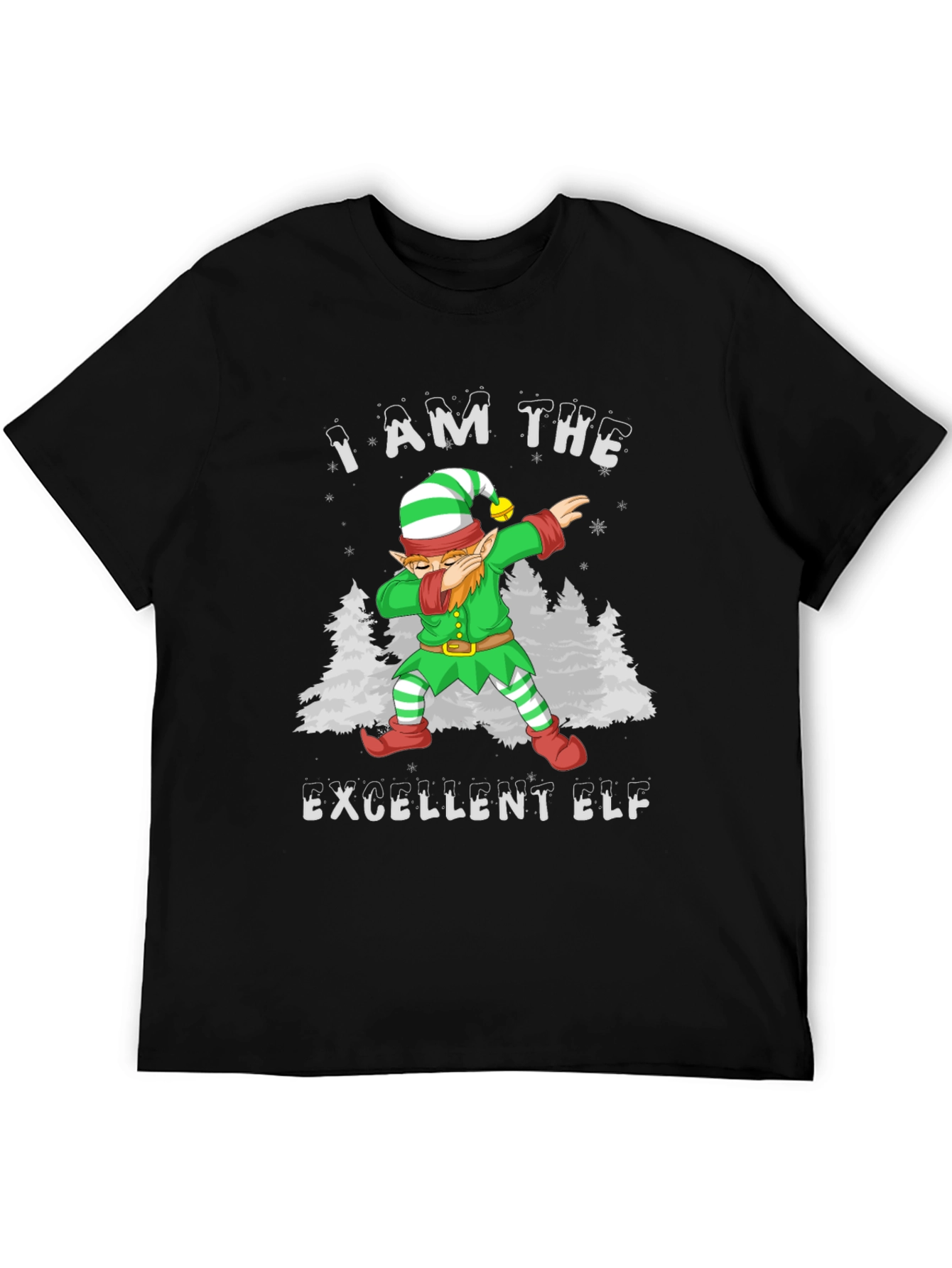 Excellent Elf Dabbing T-Shirt - Christmas Holiday Tee