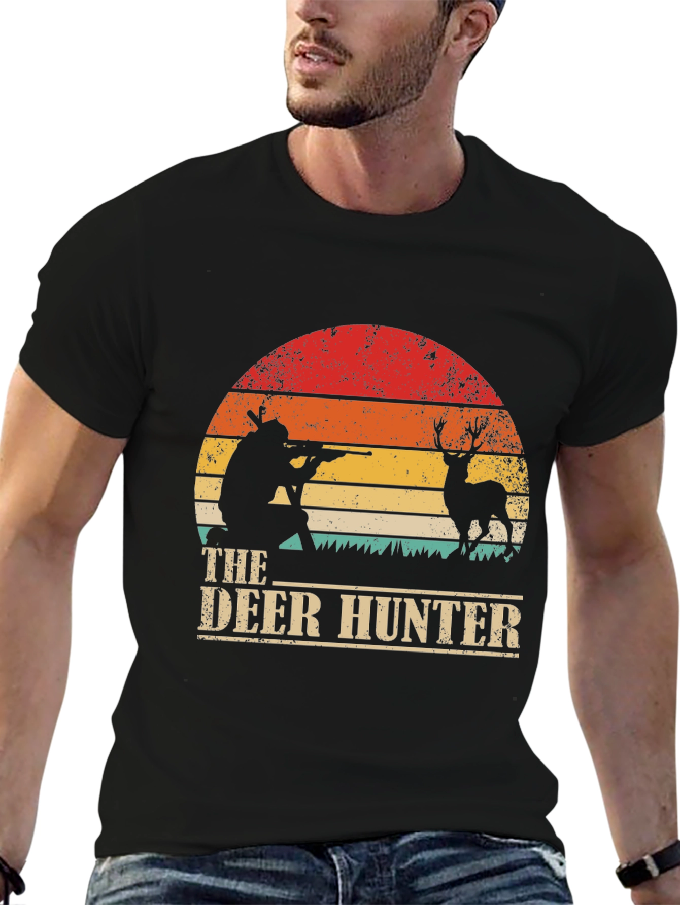 The Deer Hunter Retro Graphic Tee - Black