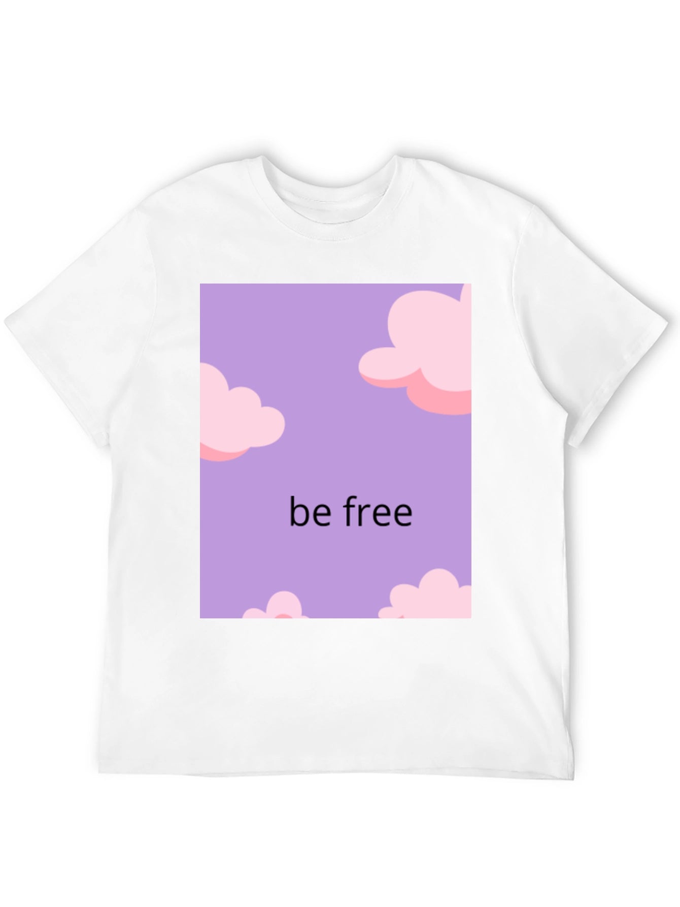 Be Free Cloud Design Black T-Shirt