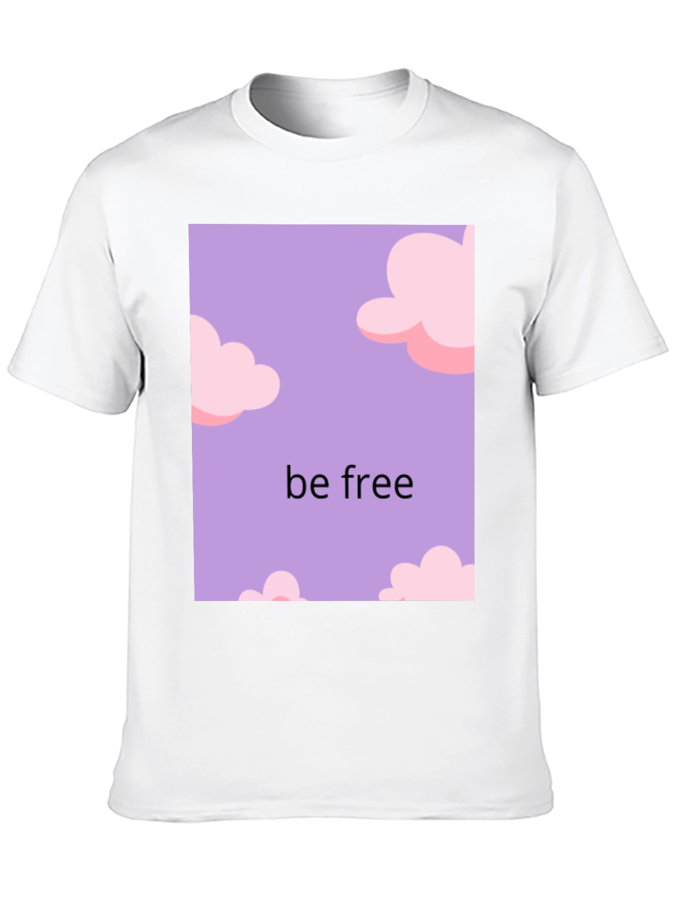 Be Free Cloud Design Black T-Shirt