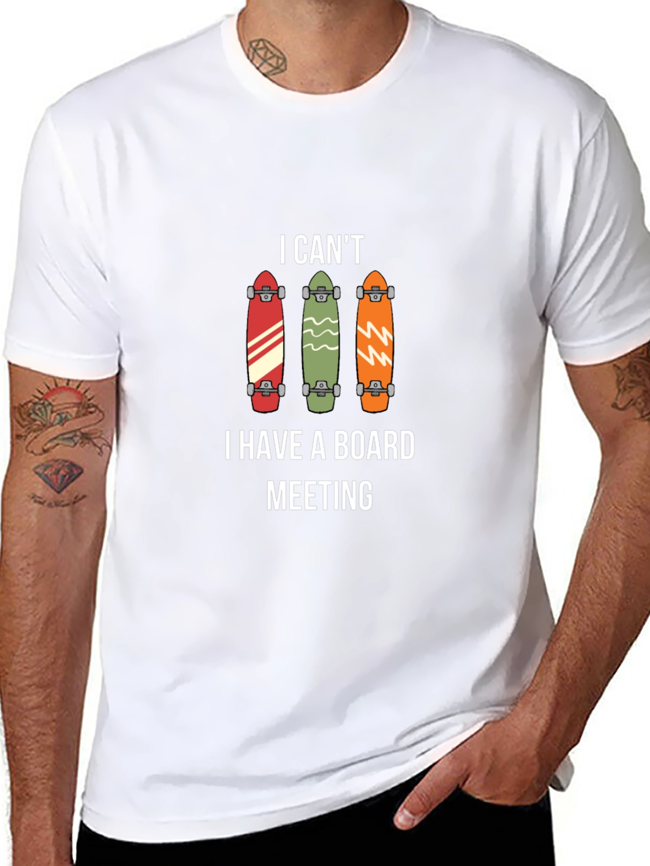 Skateboard Board Meeting Graphic Tee - Cool Casual T-Shirt