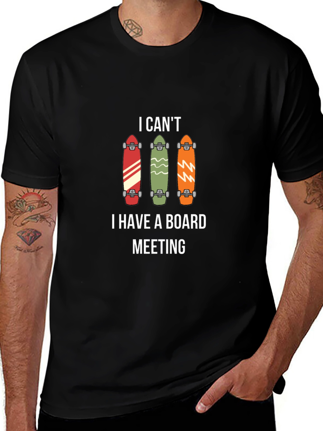 Skateboard Board Meeting Graphic Tee - Cool Casual T-Shirt
