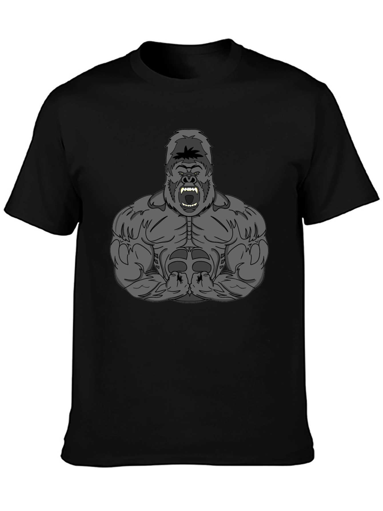Gorilla Graphic Tee - Black Crew Neck T-Shirt