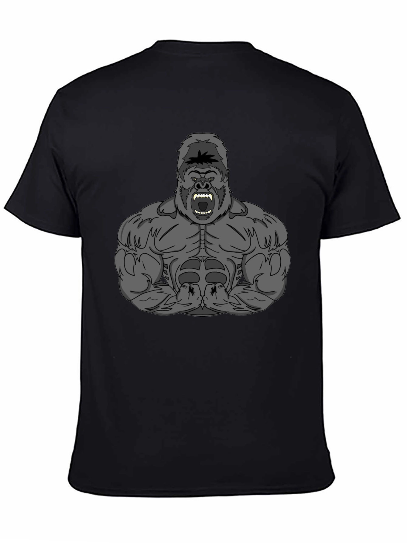 Gorilla Graphic Tee - Black Crew Neck T-Shirt