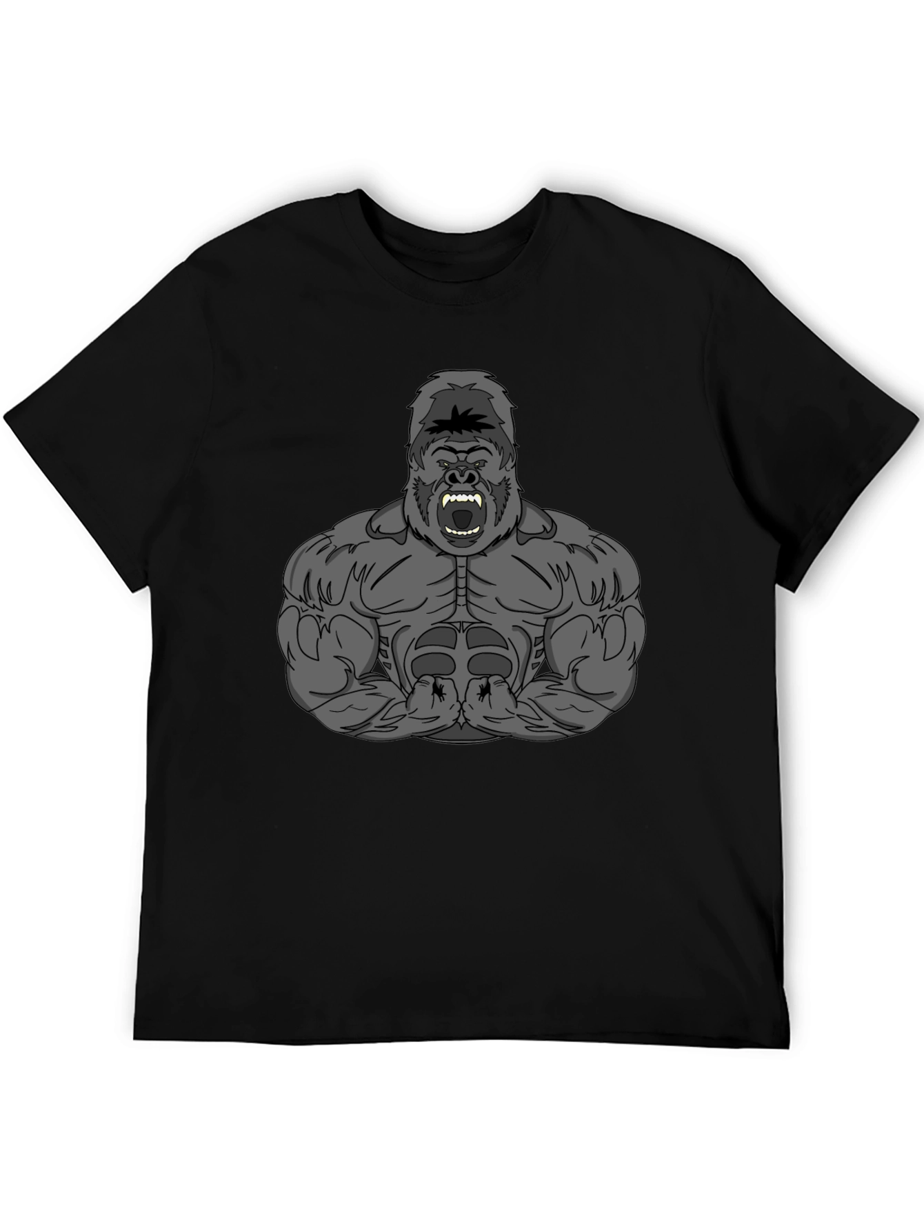 Gorilla Graphic Tee - Black Crew Neck T-Shirt