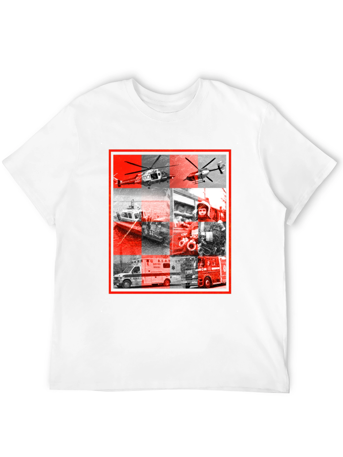 Emergency Services Graphic Print Black T-Shirt