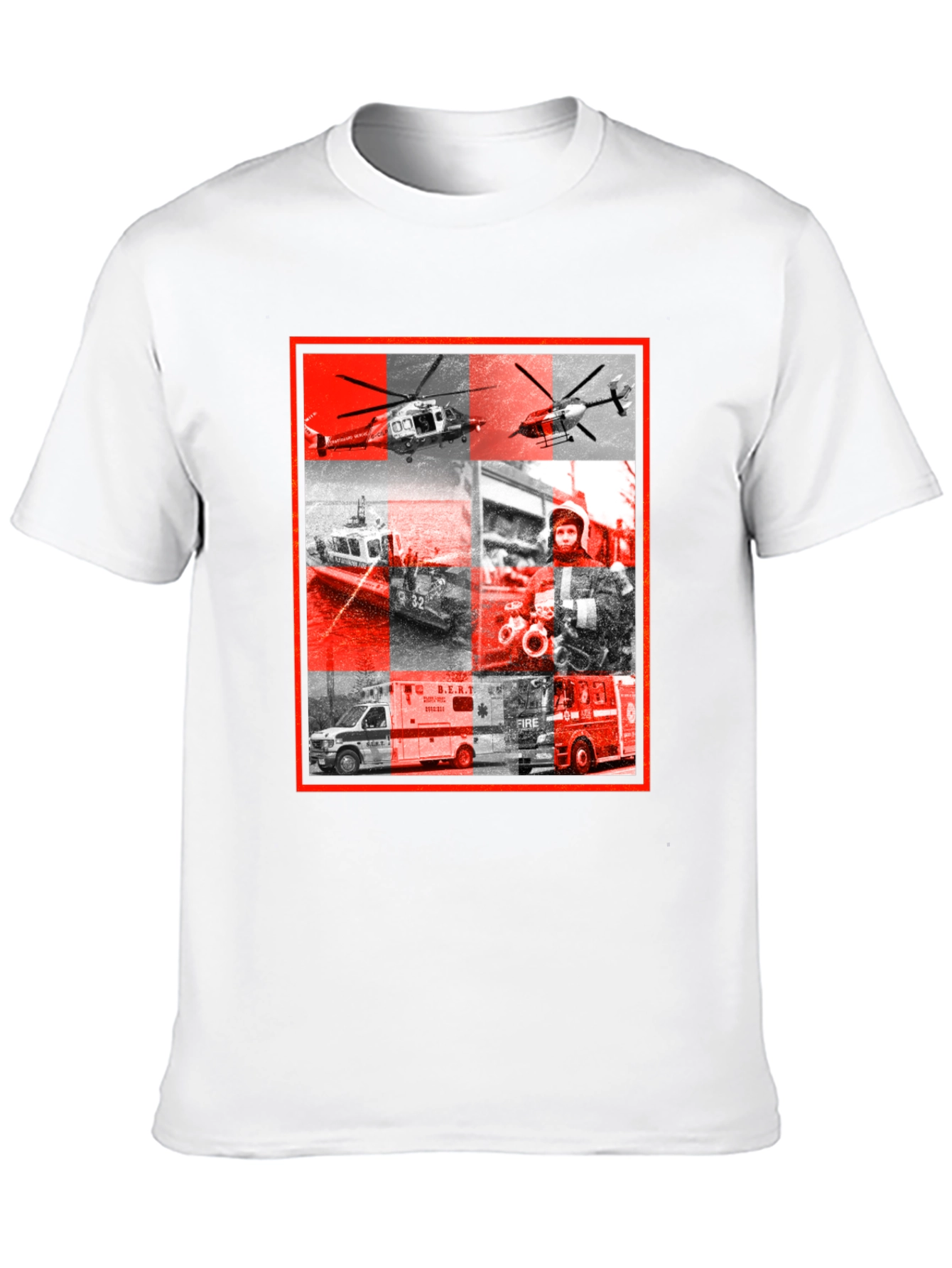 Emergency Services Graphic Print Black T-Shirt