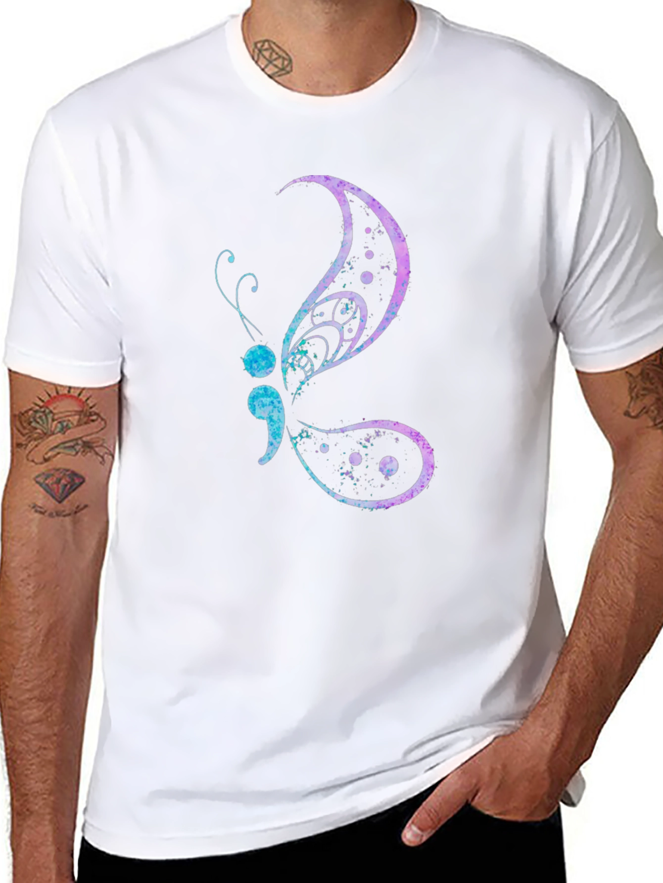 Butterfly Semicolon T-Shirt - Mental Health Awareness Tee