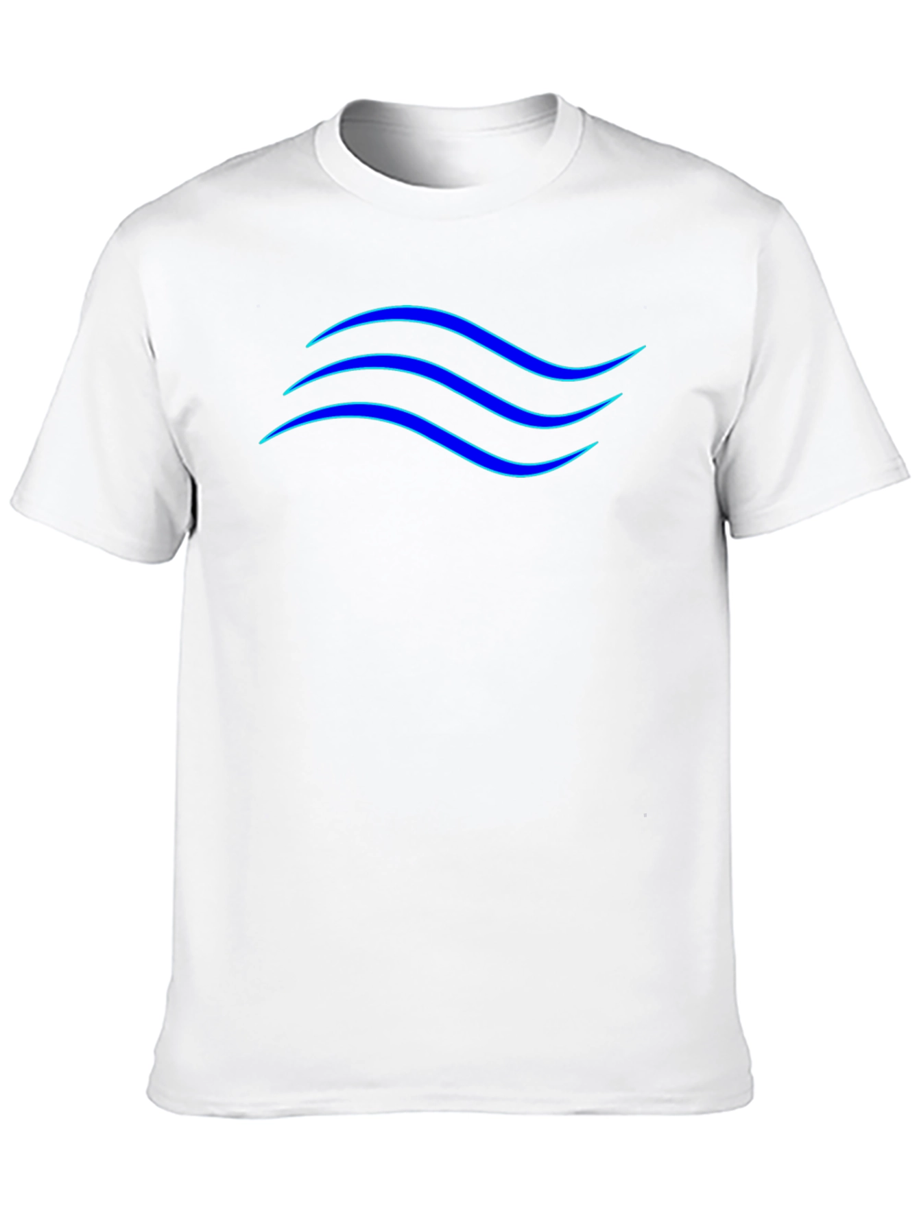 Blue Wave Design Black T-Shirt