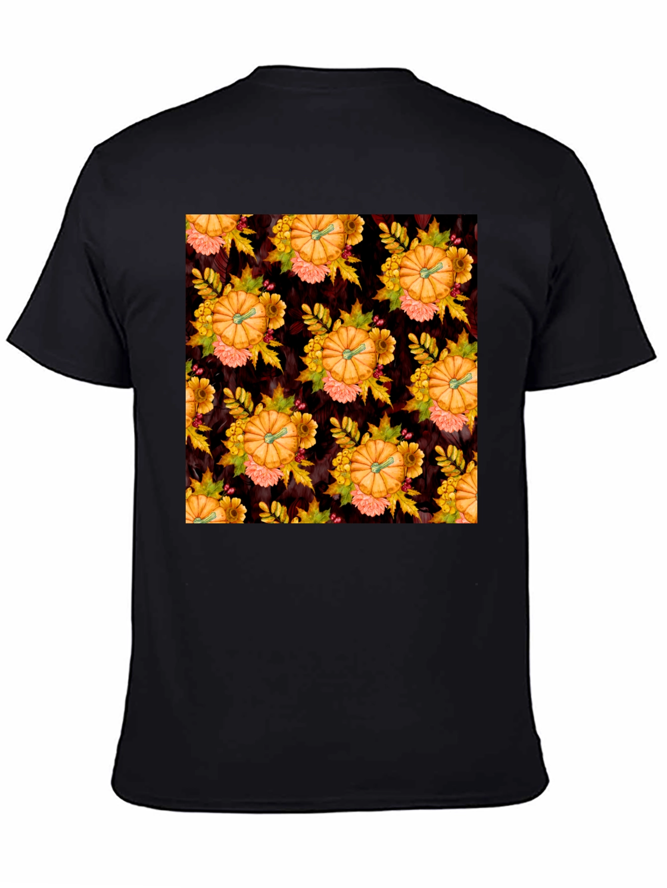 Pumpkin Patch T-Shirt - Fall Floral Design