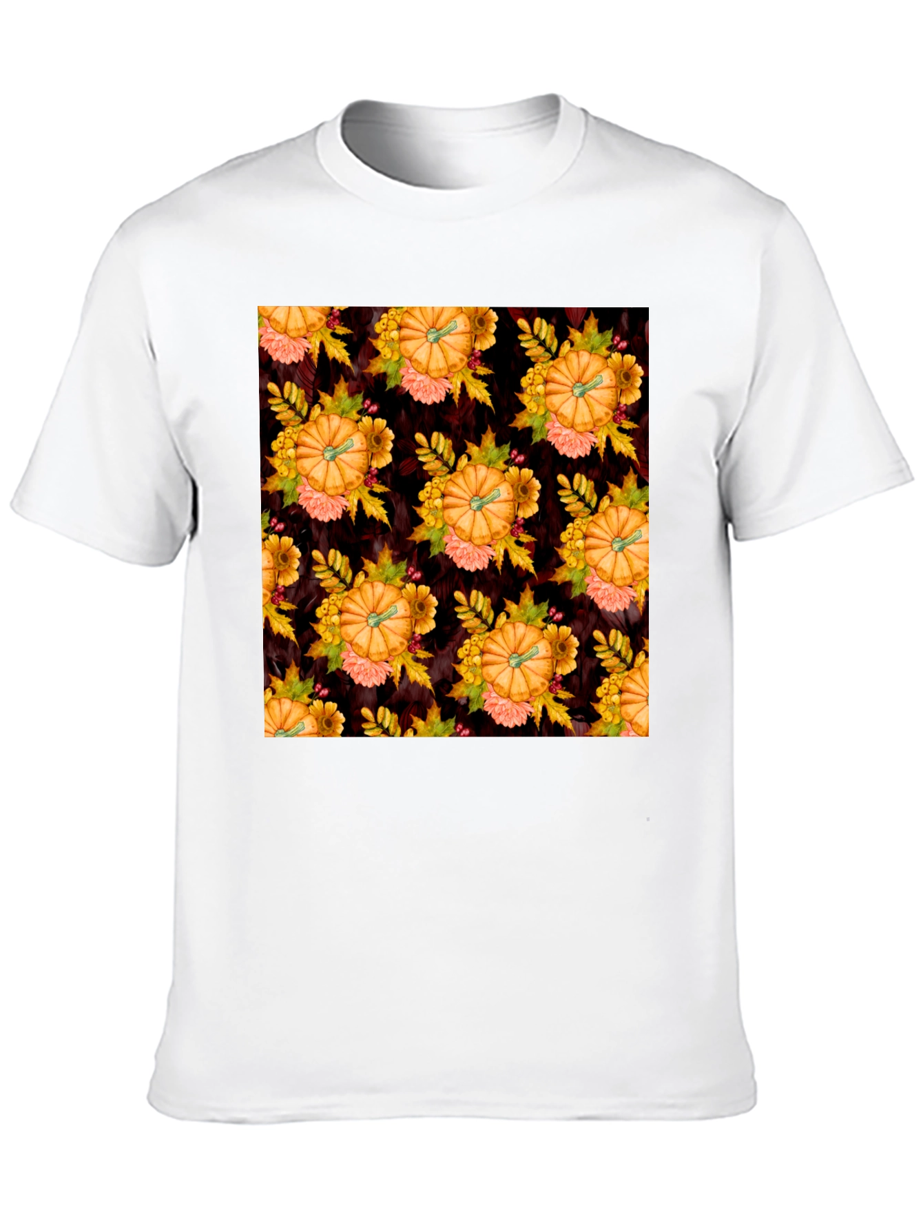 Pumpkin Patch T-Shirt - Fall Floral Design