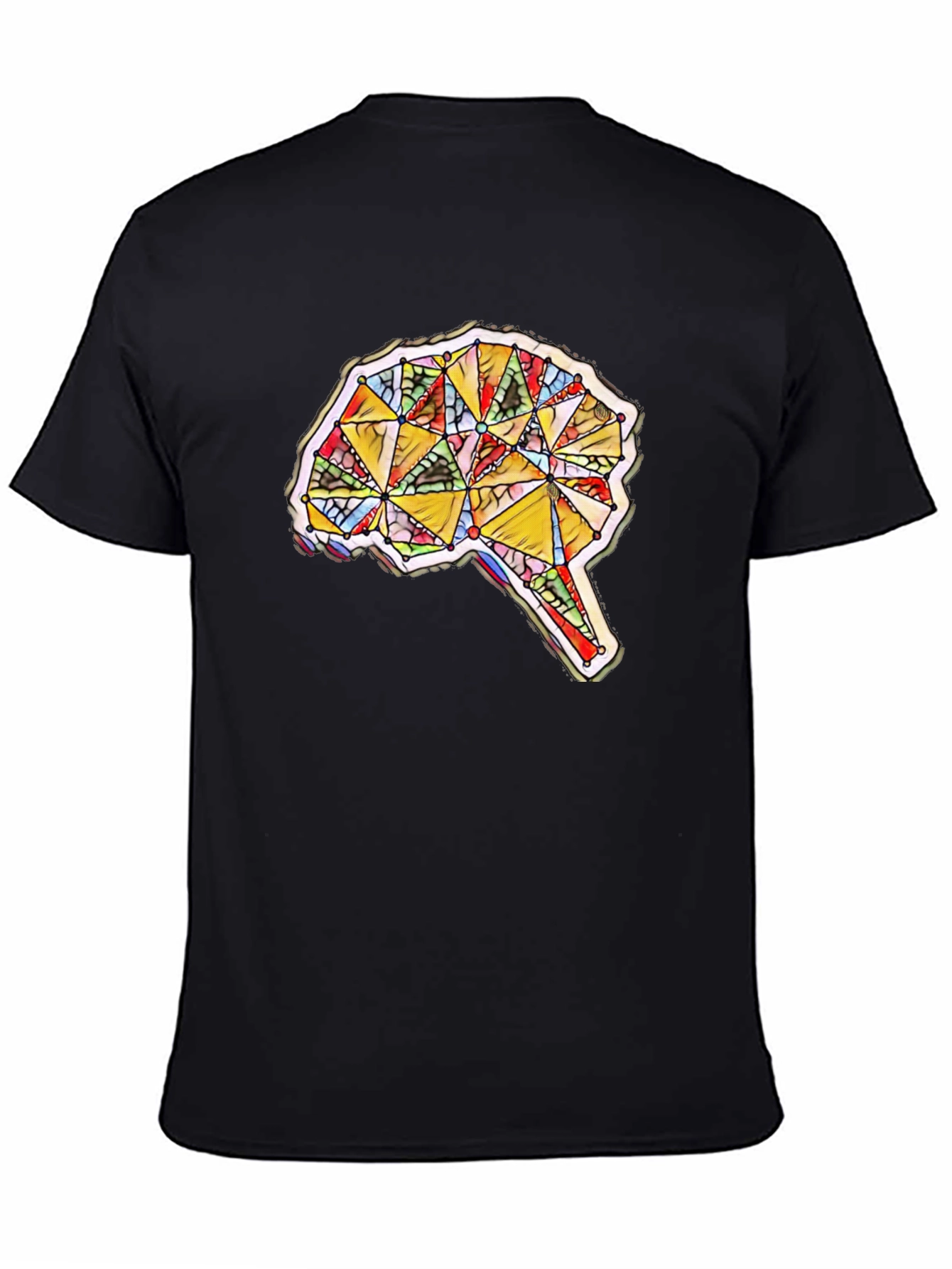 Geometric Brain Graphic Tee - Mens Black T-Shirt