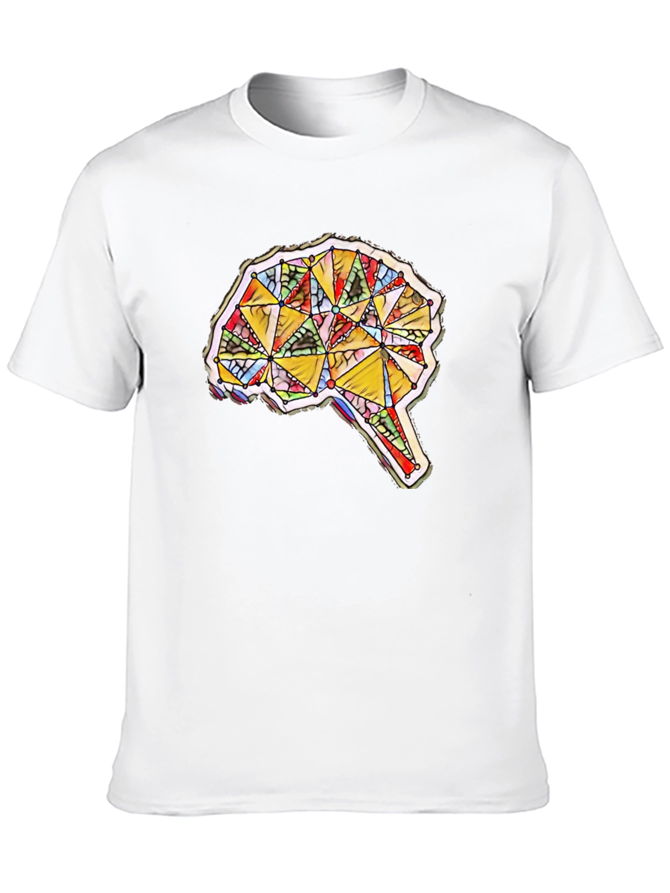 Geometric Brain Graphic Tee - Mens Black T-Shirt