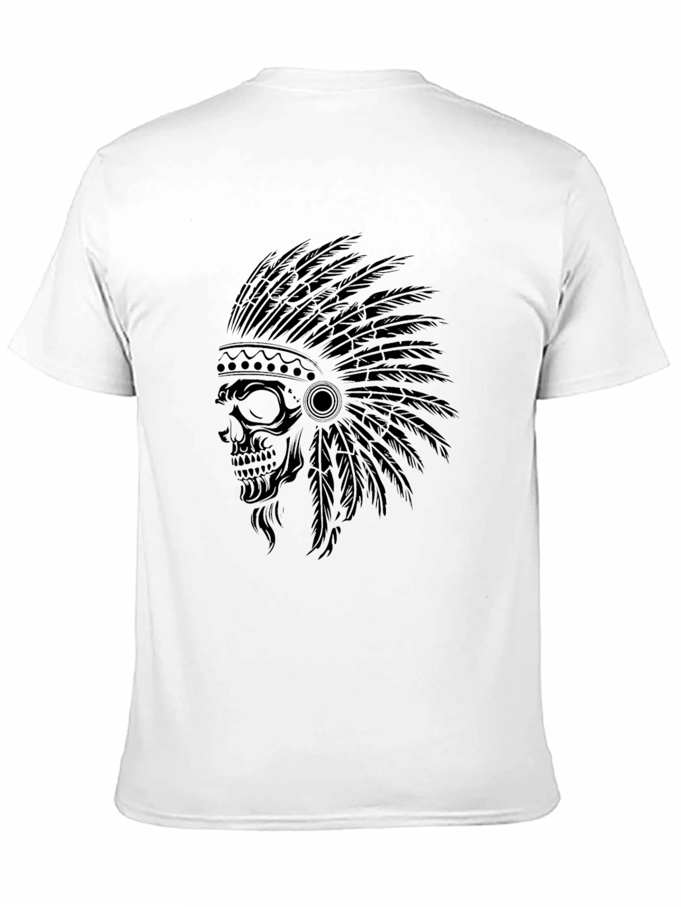 Skull Headdress Graphic Tee - Mens Black T-Shirt