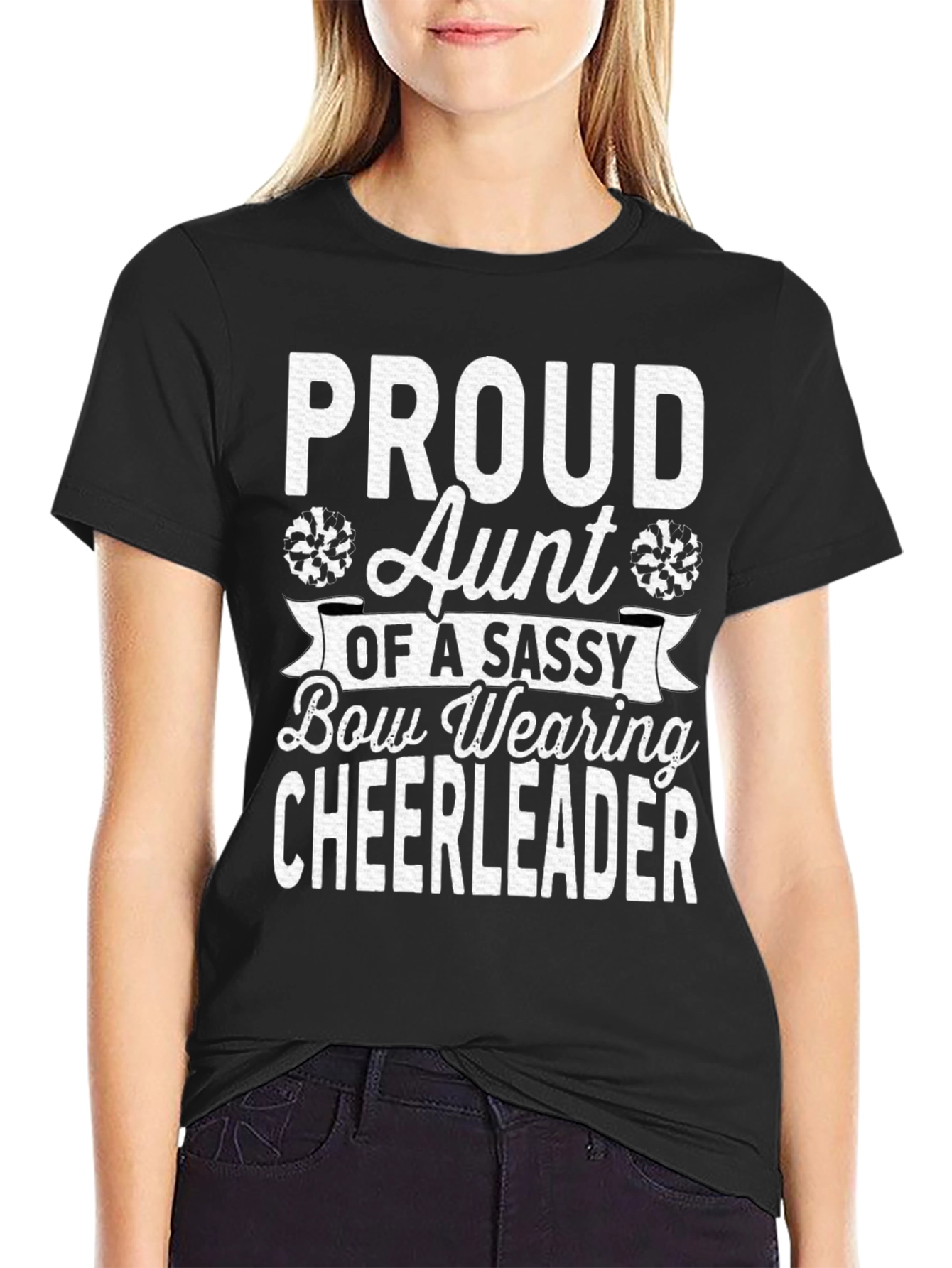 Proud Aunt Cheerleader Graphic T-Shirt