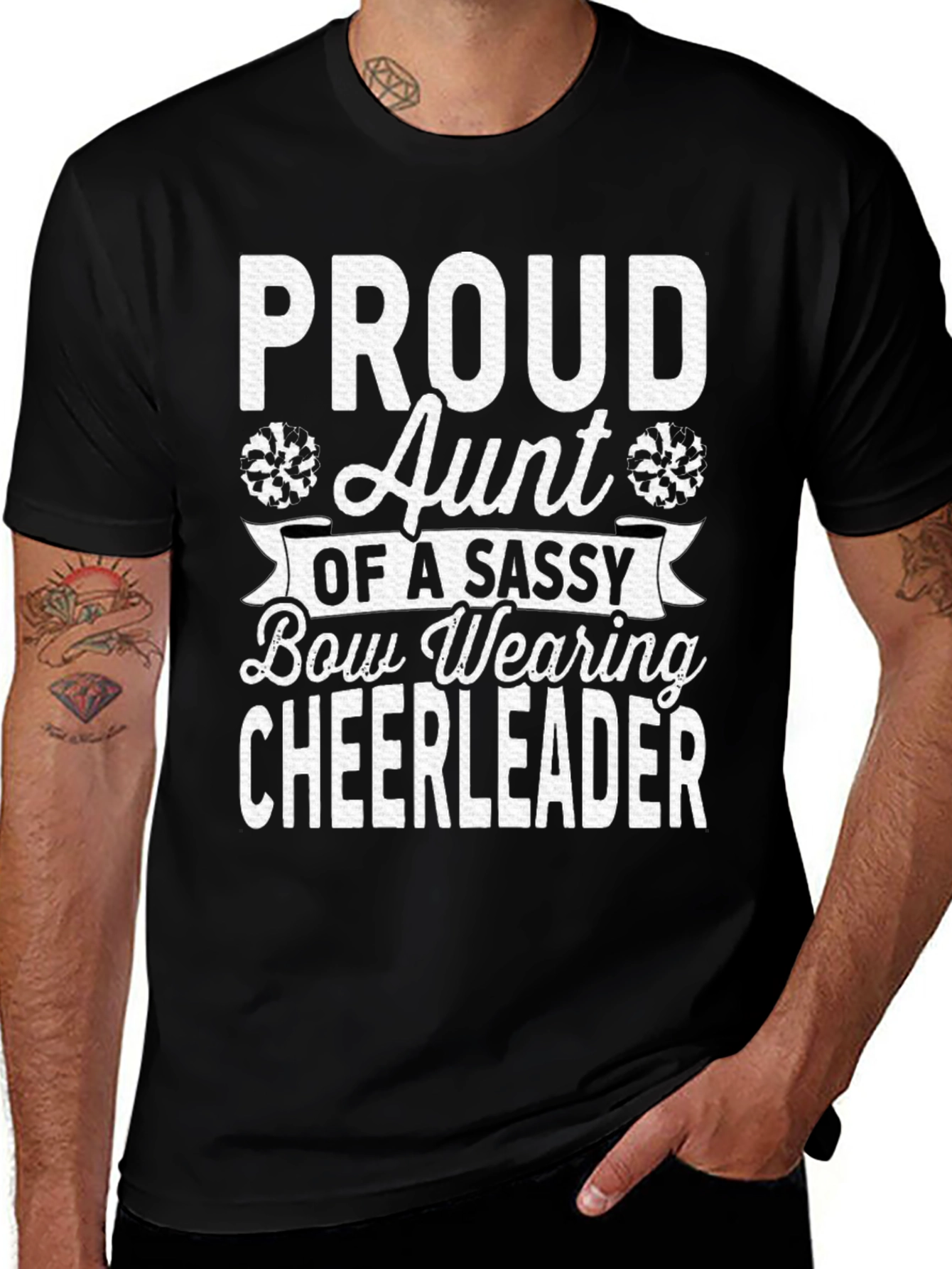 Proud Aunt Cheerleader Graphic T-Shirt