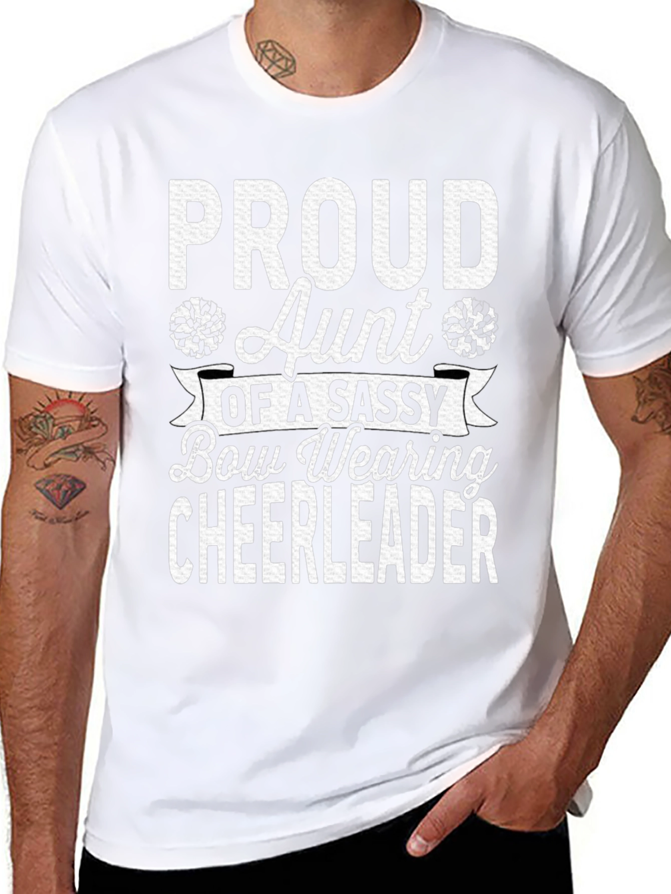 Proud Aunt Cheerleader Graphic T-Shirt