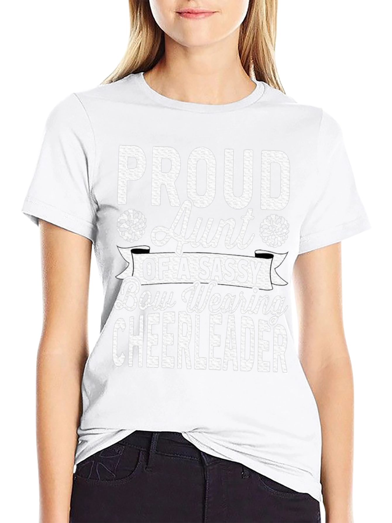 Proud Aunt Cheerleader Graphic T-Shirt