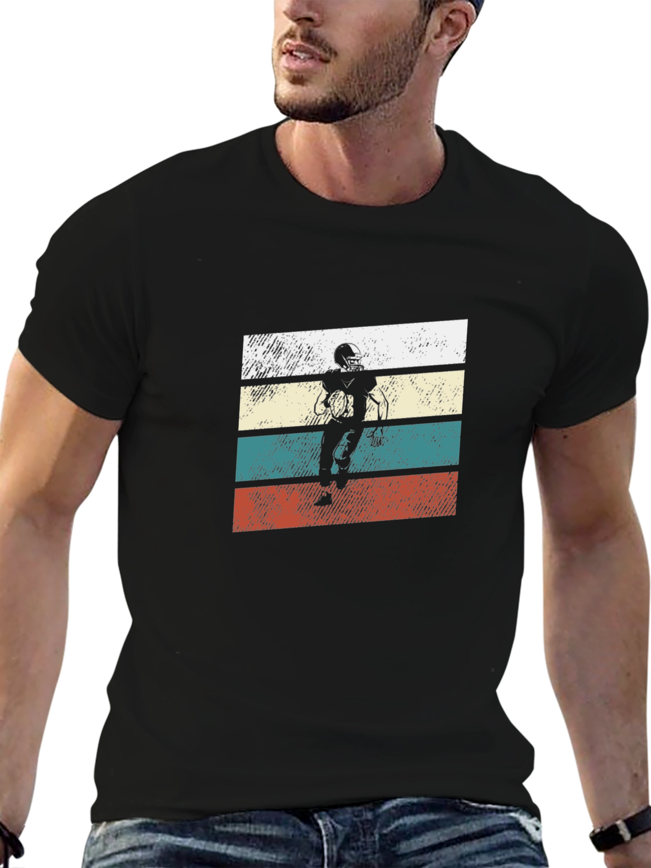 Retro Football Player Graphic Tee