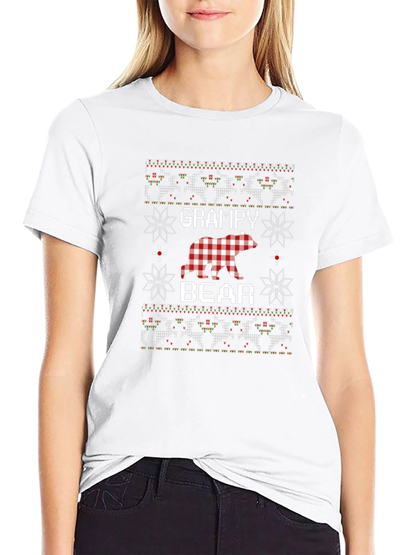 Grampy Bear Ugly Christmas Sweater Style T-Shirt