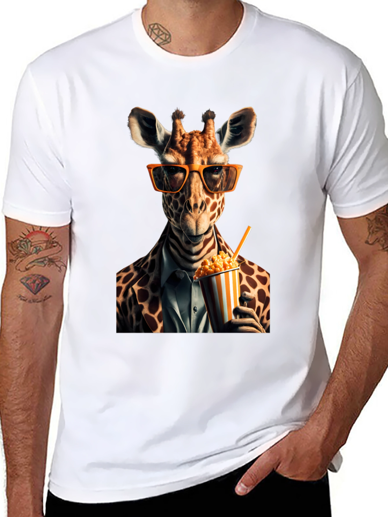 Giraffe in Suit T-Shirt