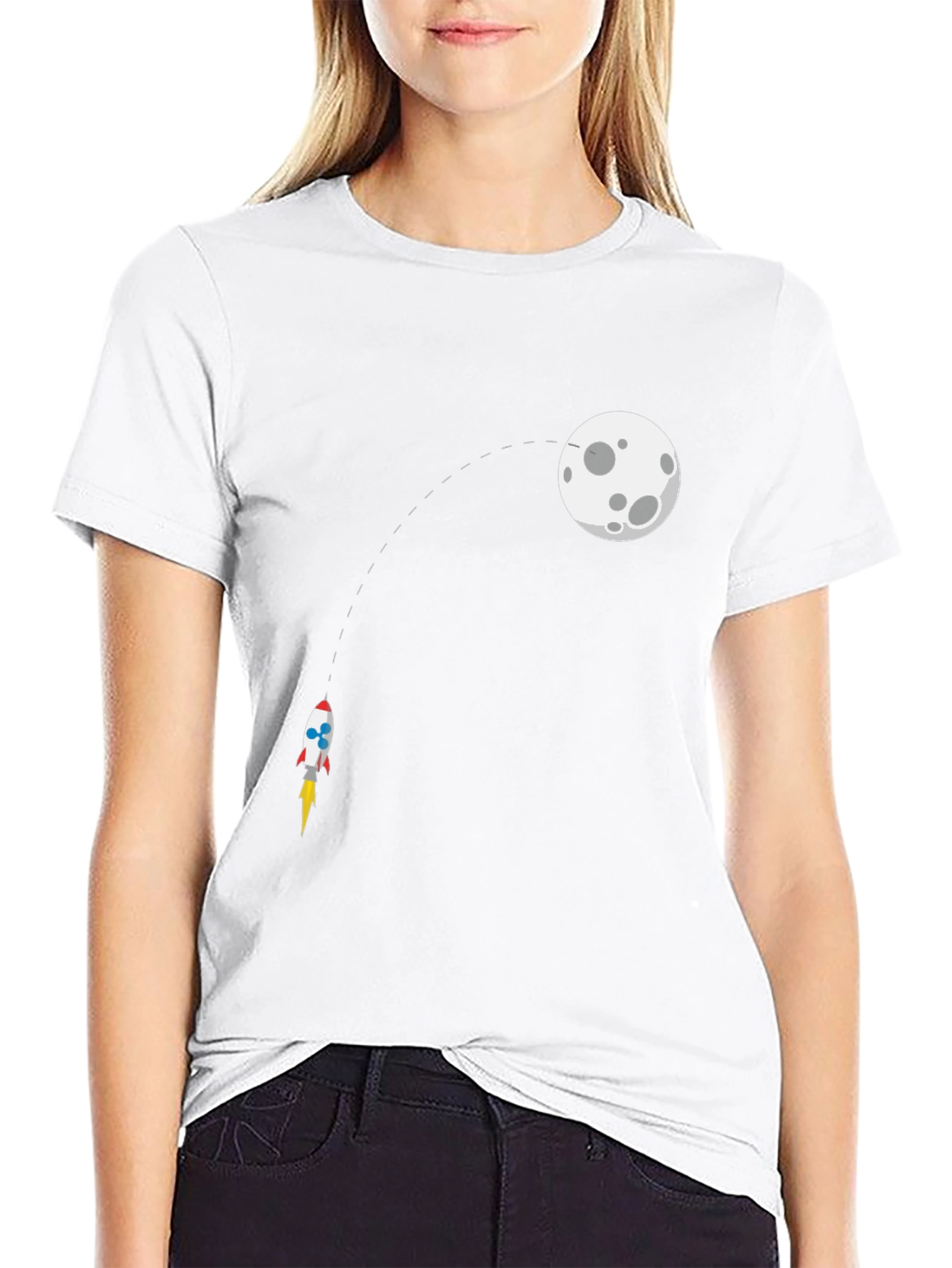Rocket to the Moon Graphic Tee - Black
