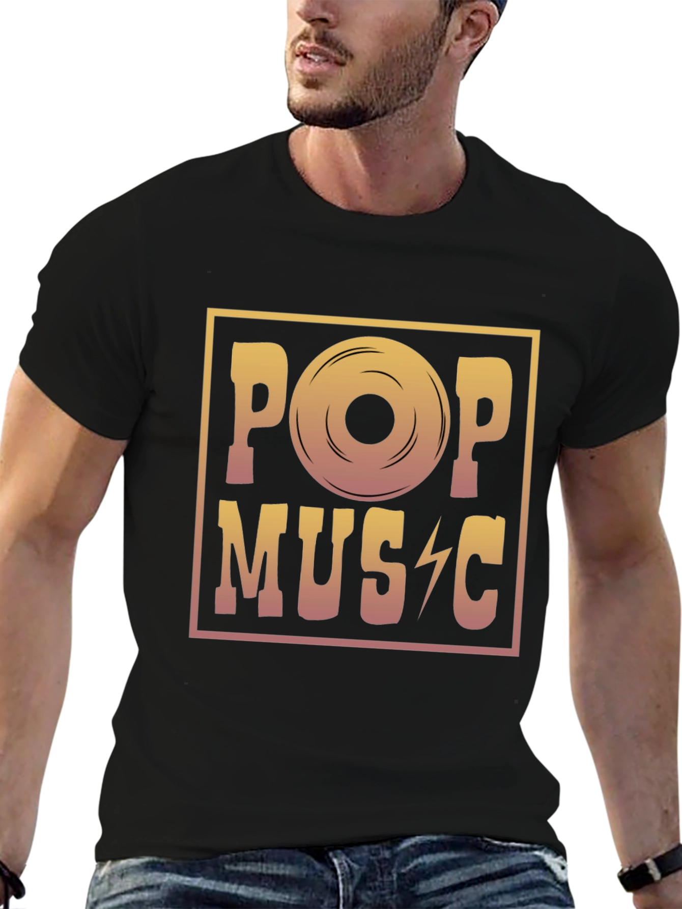 Pop Music Graphic Tee - Retro Vinyl Design T-Shirt