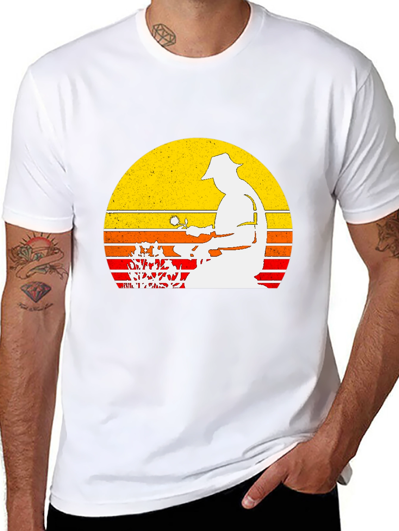 Gardener Sunset Graphic Tee - Black Cotton Blend Shirt