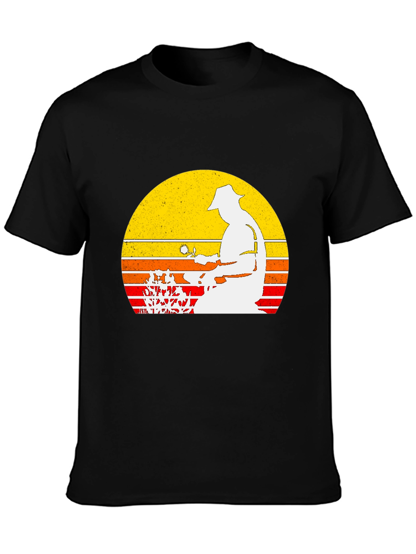 Gardener Sunset Graphic Tee - Black Cotton Blend Shirt