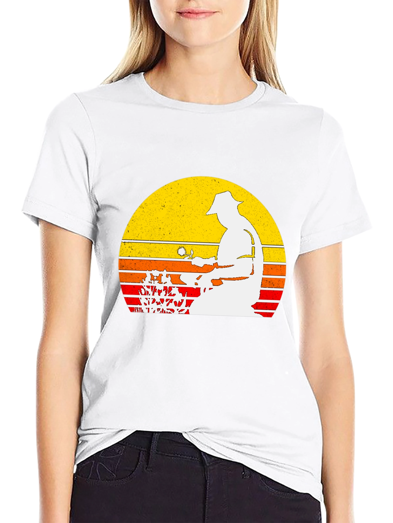 Gardener Sunset Graphic Tee - Black Cotton Blend Shirt